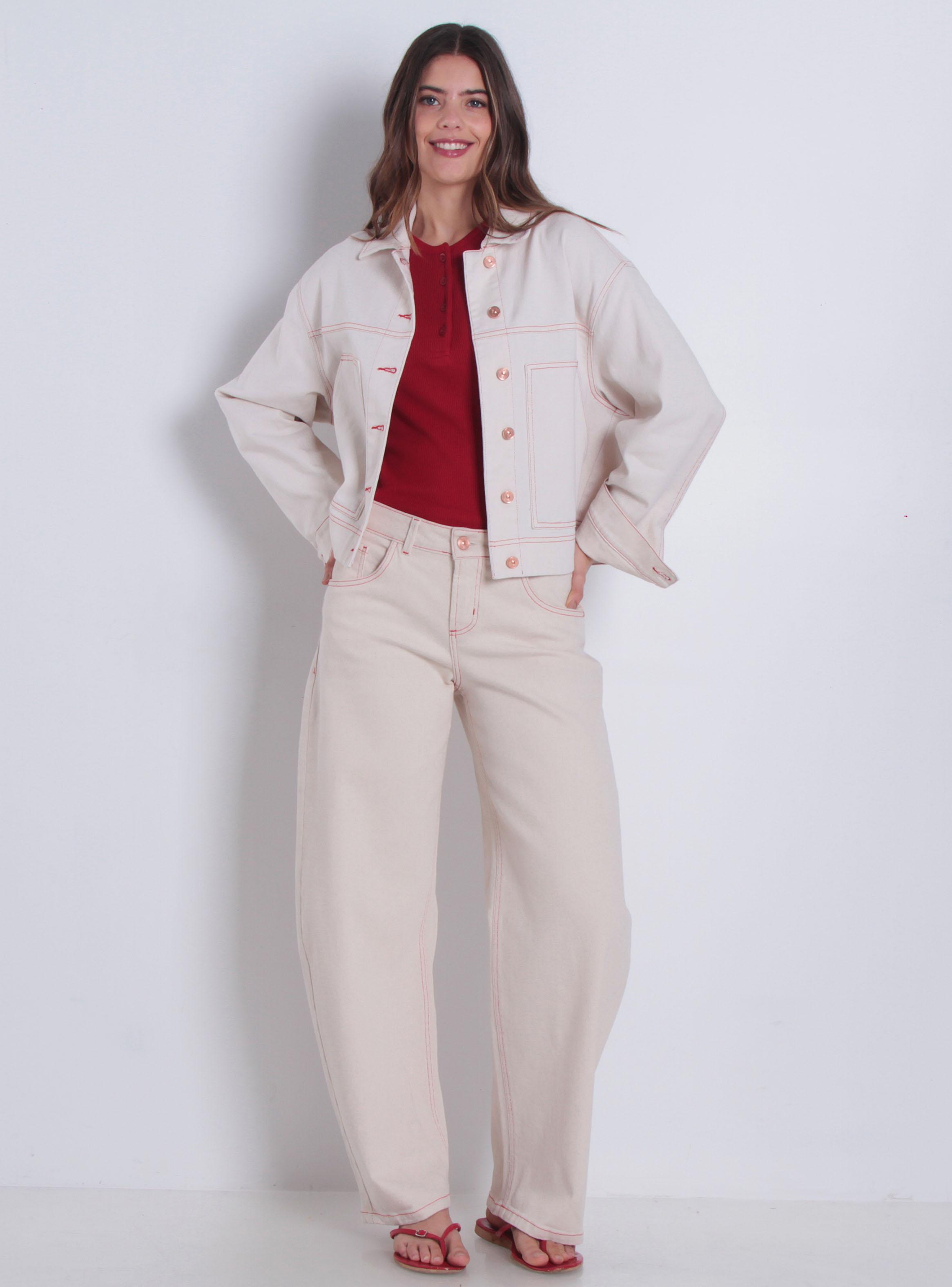 Chaqueta Abotonada en Delantero con Bolsillo Parche-3