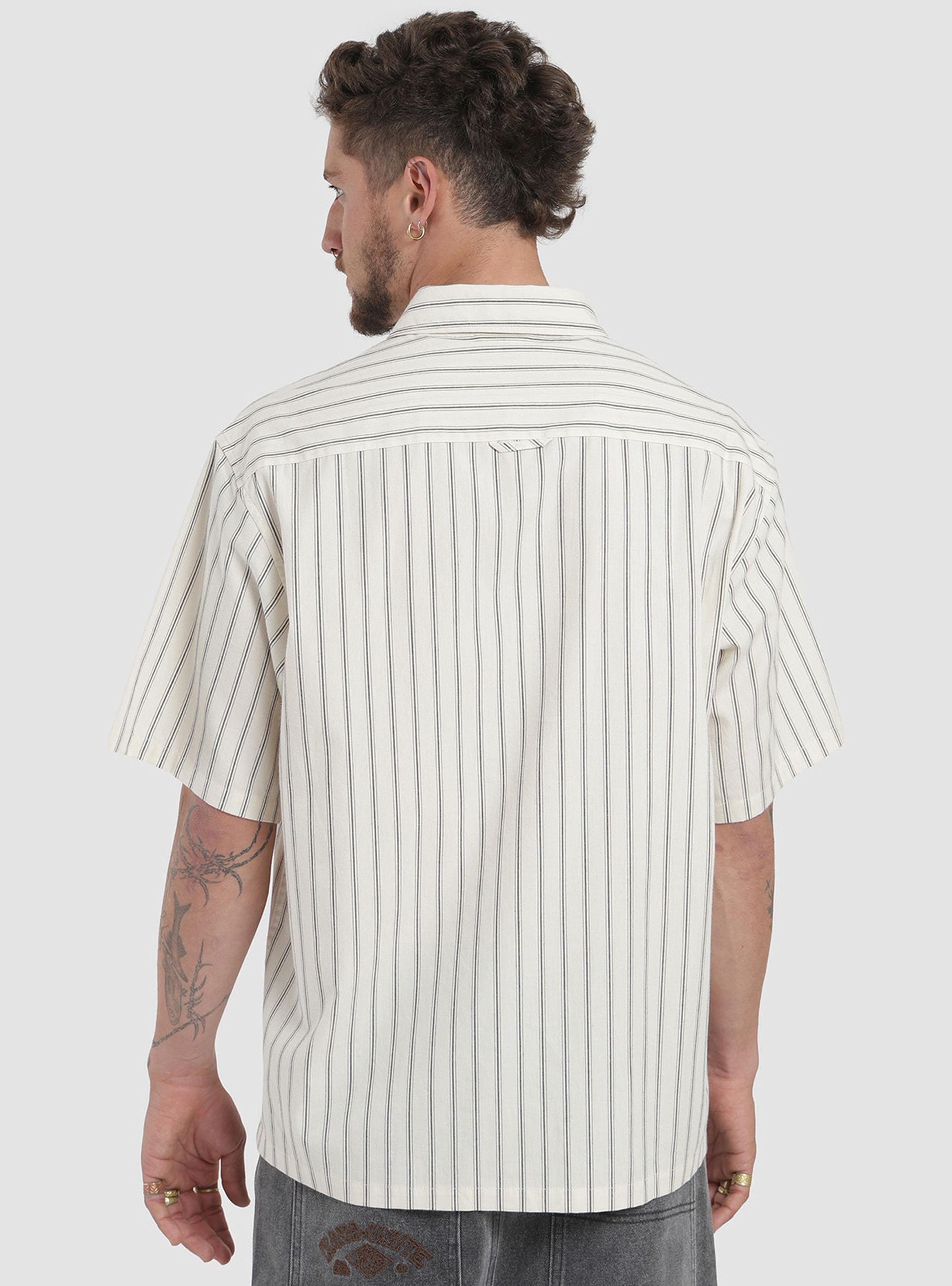 Camisa Manga Corta Líneas Algodón-1