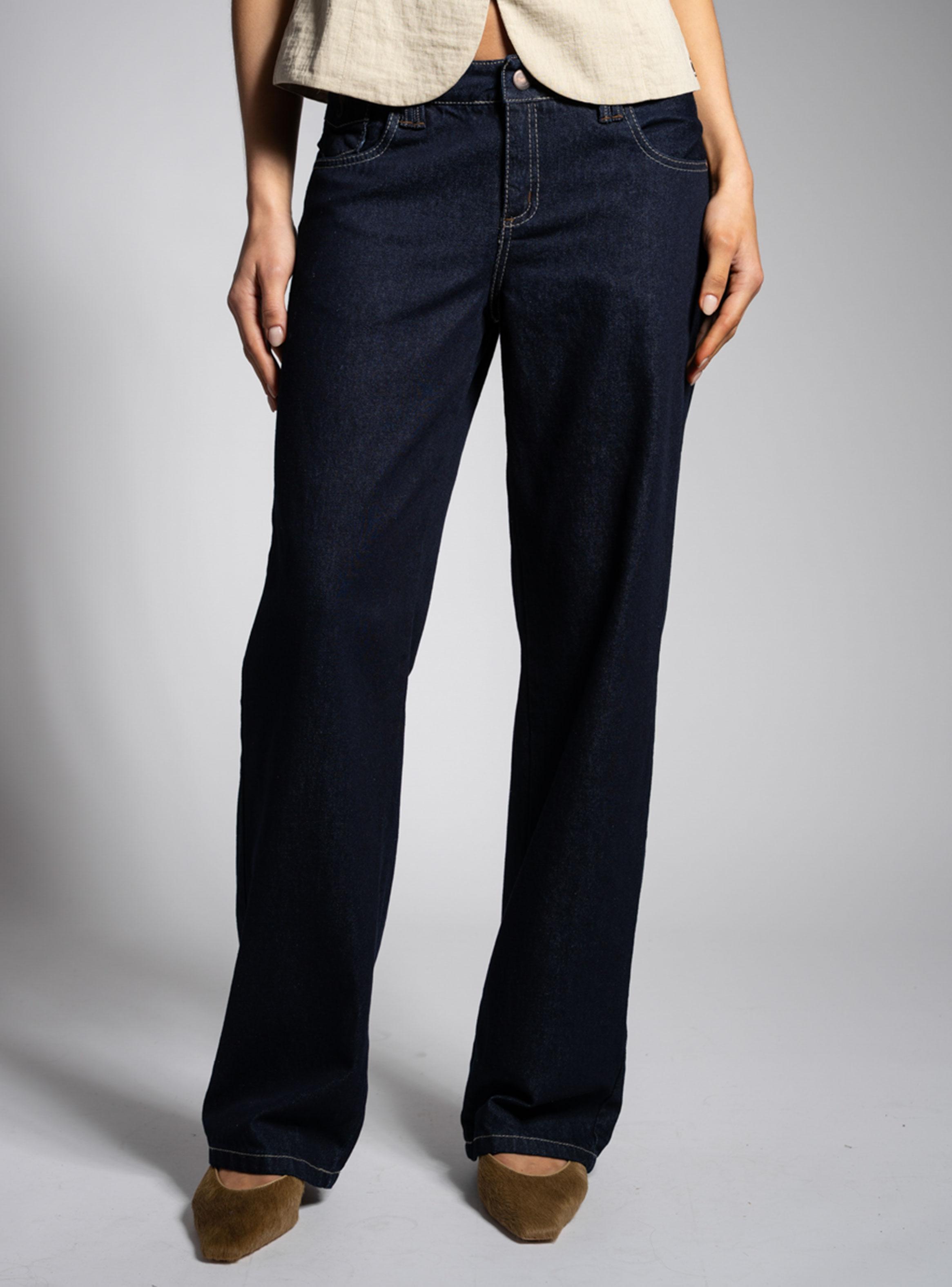 Jeans Tiro Bajo Recto Irene Azul R-0