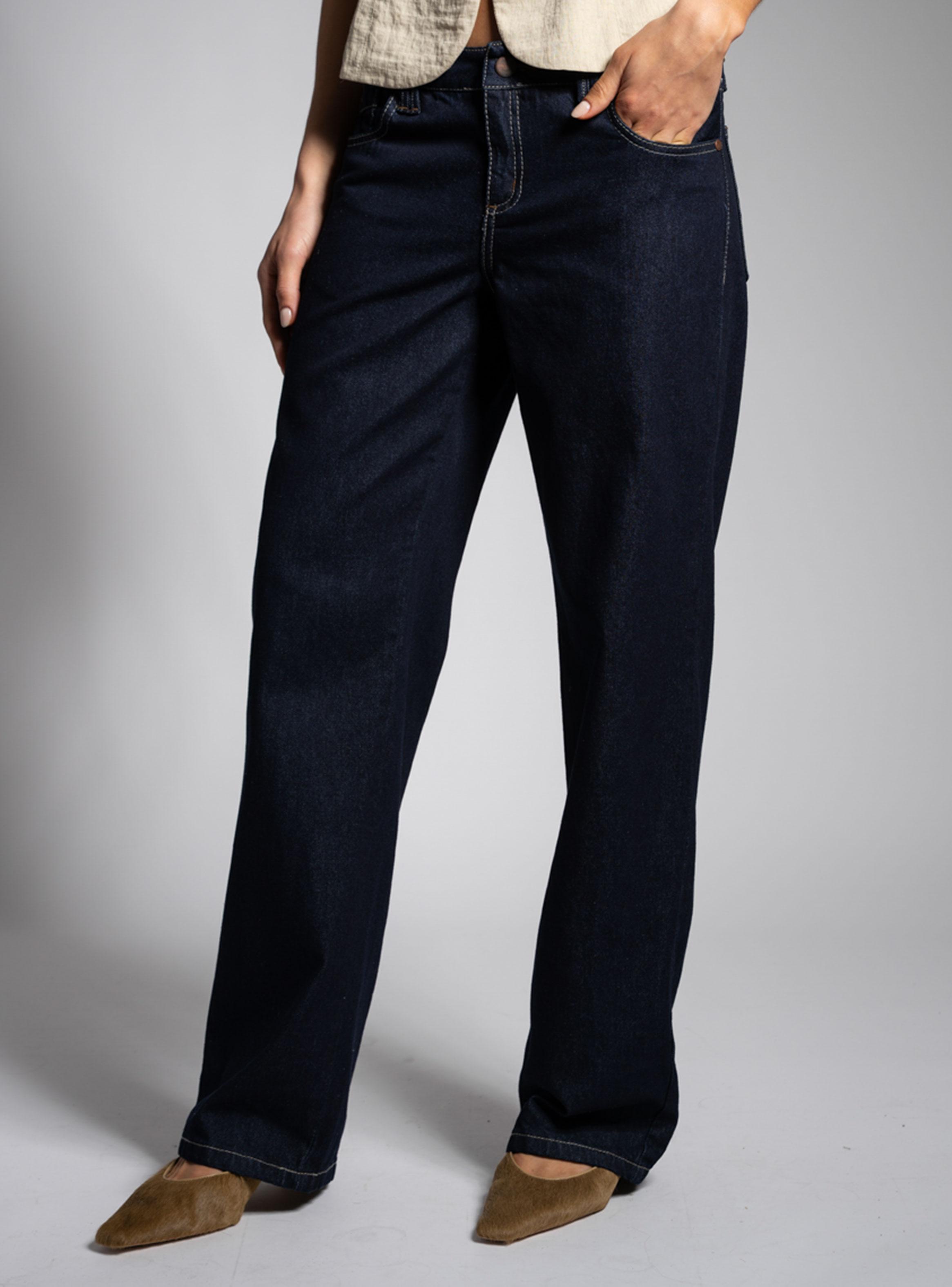 Jeans Tiro Bajo Recto Irene Azul R-2