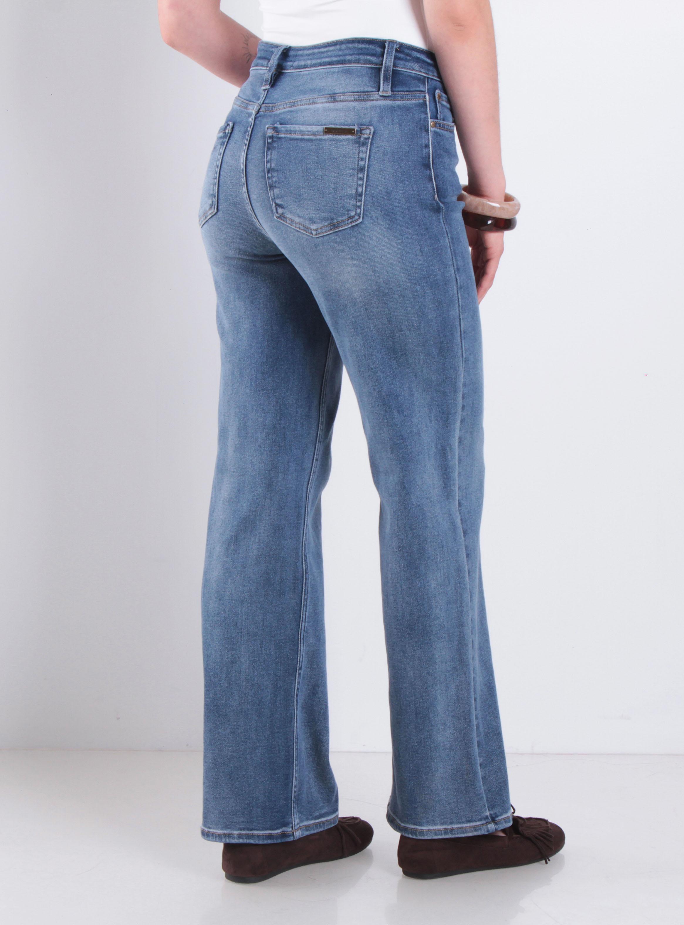 Jeans Wide Leg Tiro Medio Pretina 2526-1