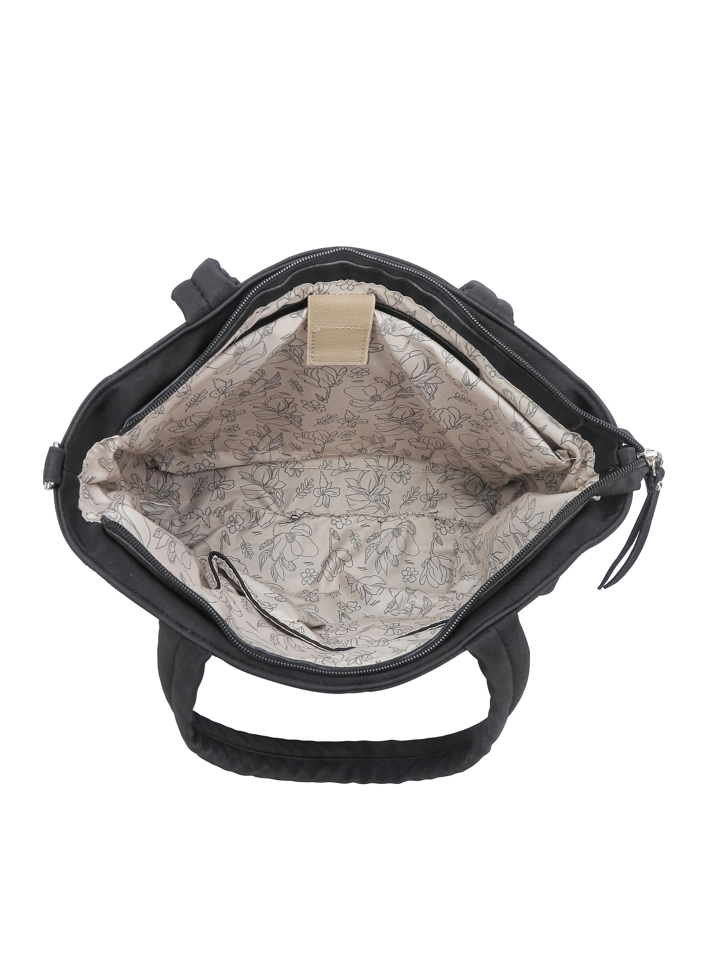 Cartera de Hombro Tipo Bolso Acolchado Fucsia Negro-4