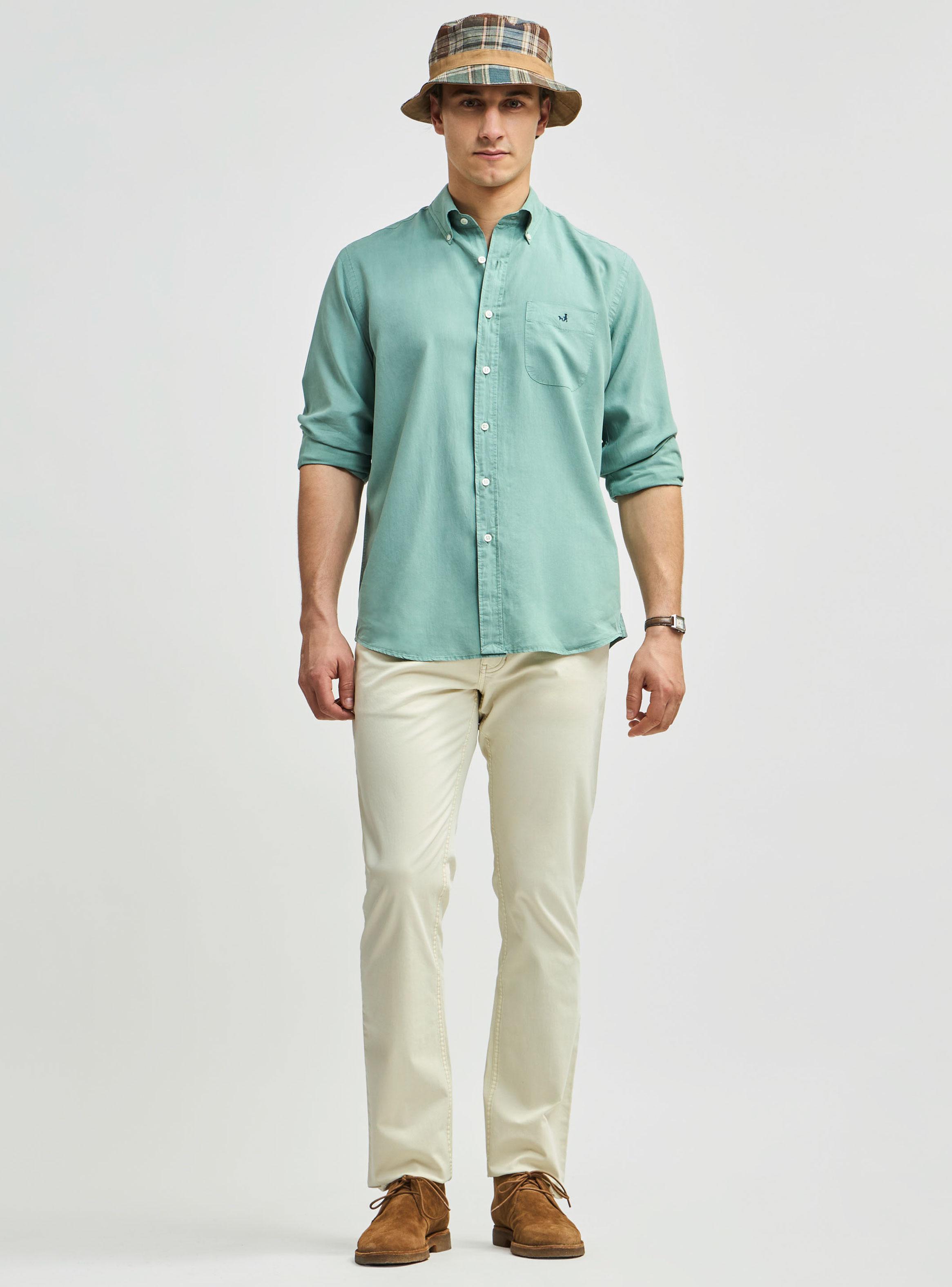 Camisa Sport Button Down Weekend Poplin Tencel Vintage-3