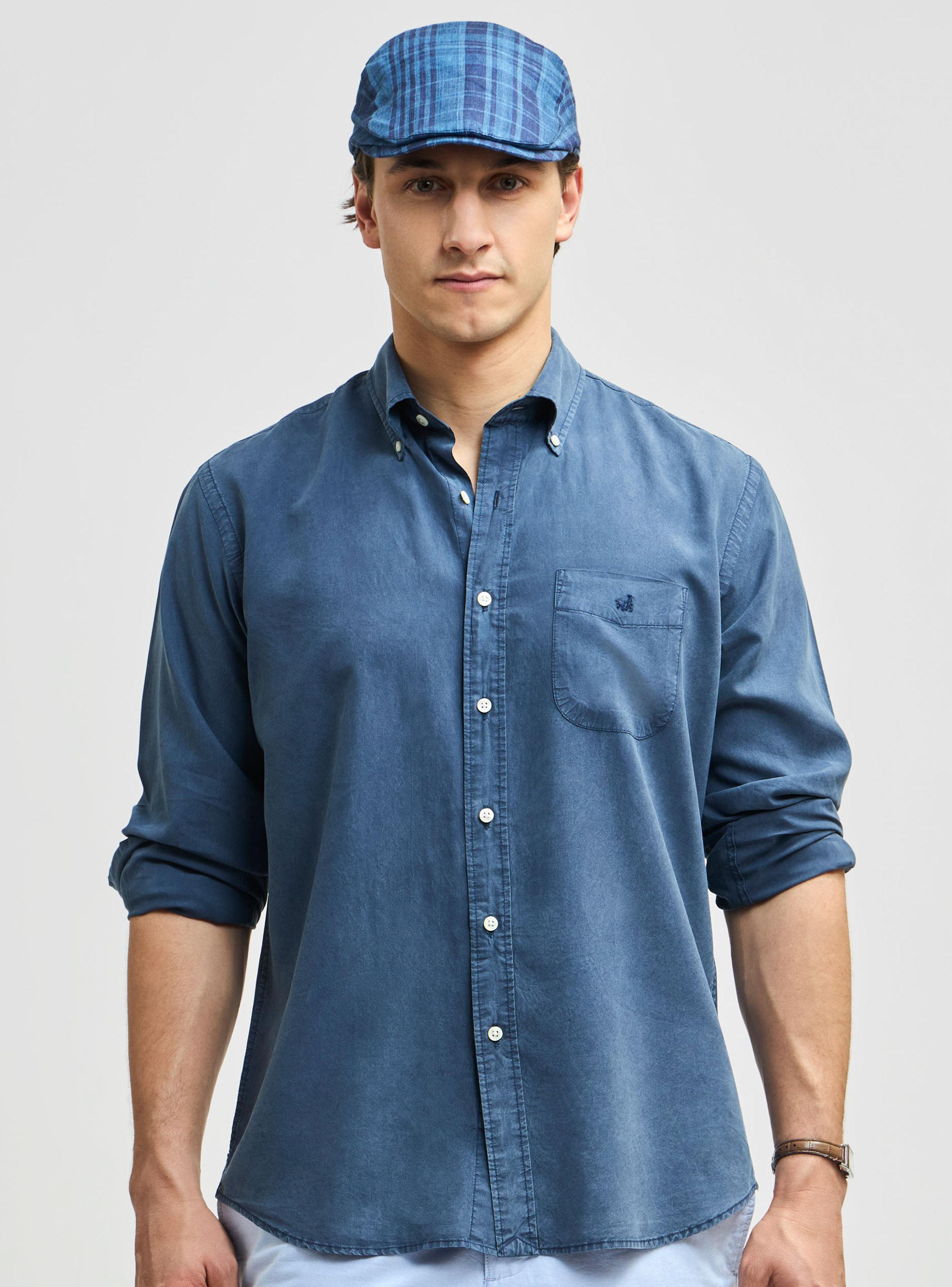 Camisa Sport Button Down Weekend Poplin Tencel Vintage-0