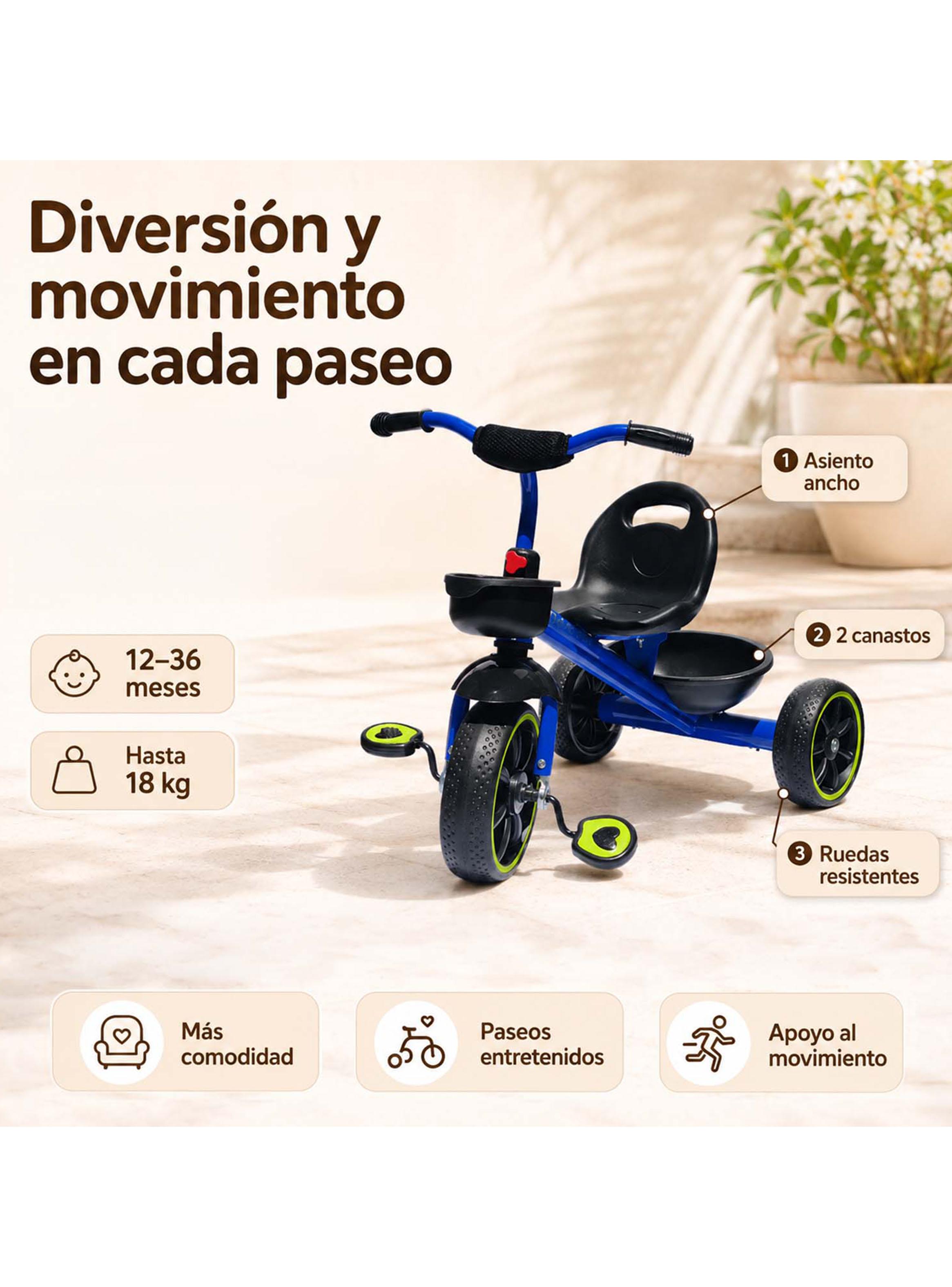 Triciclo con Canasto Classic New Azul-2