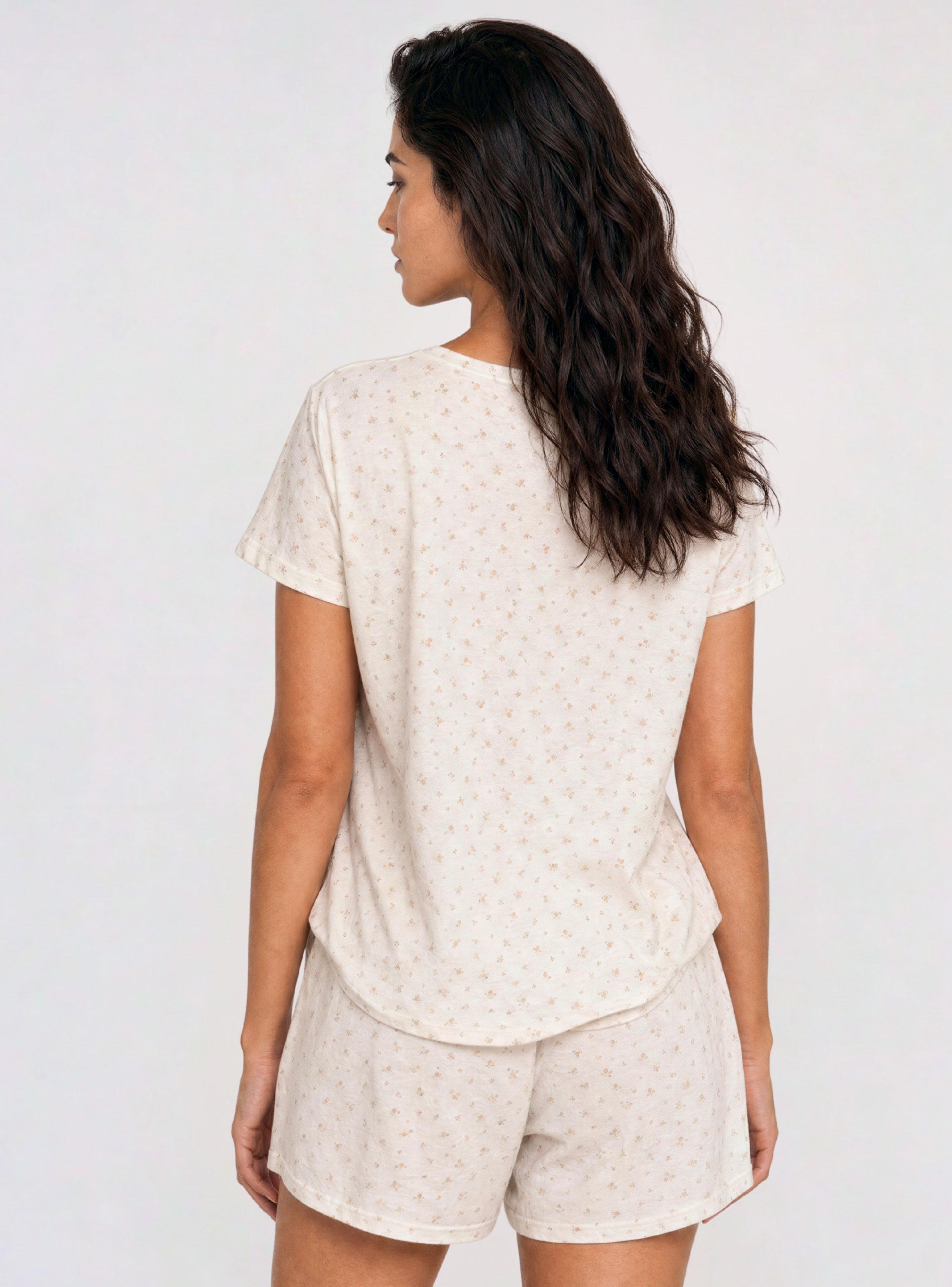 Pijama Corto Cuello en V Floral-1