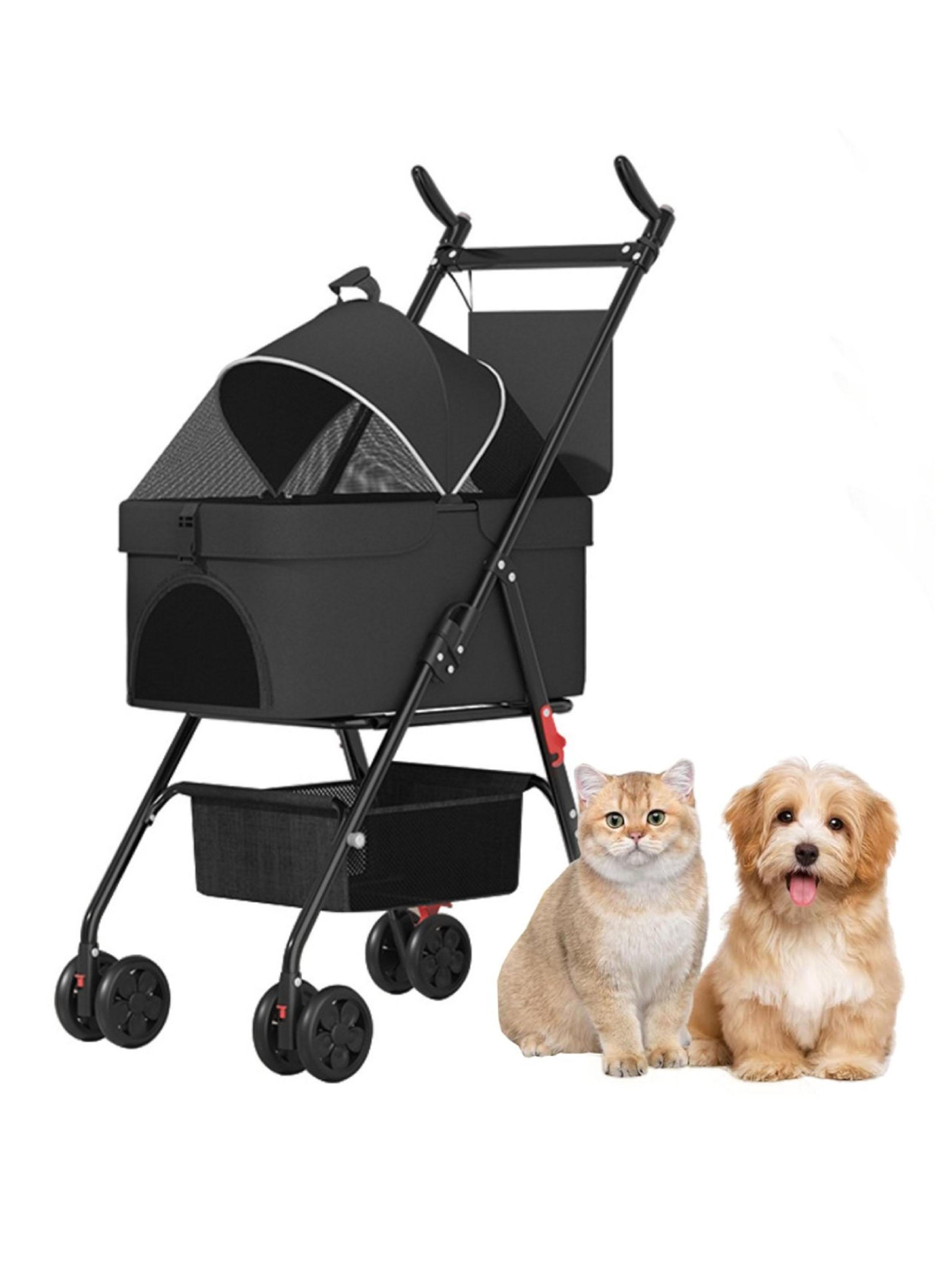 Coche de Paseo Plegable y Desmontable Mascotas 2 en 1-0