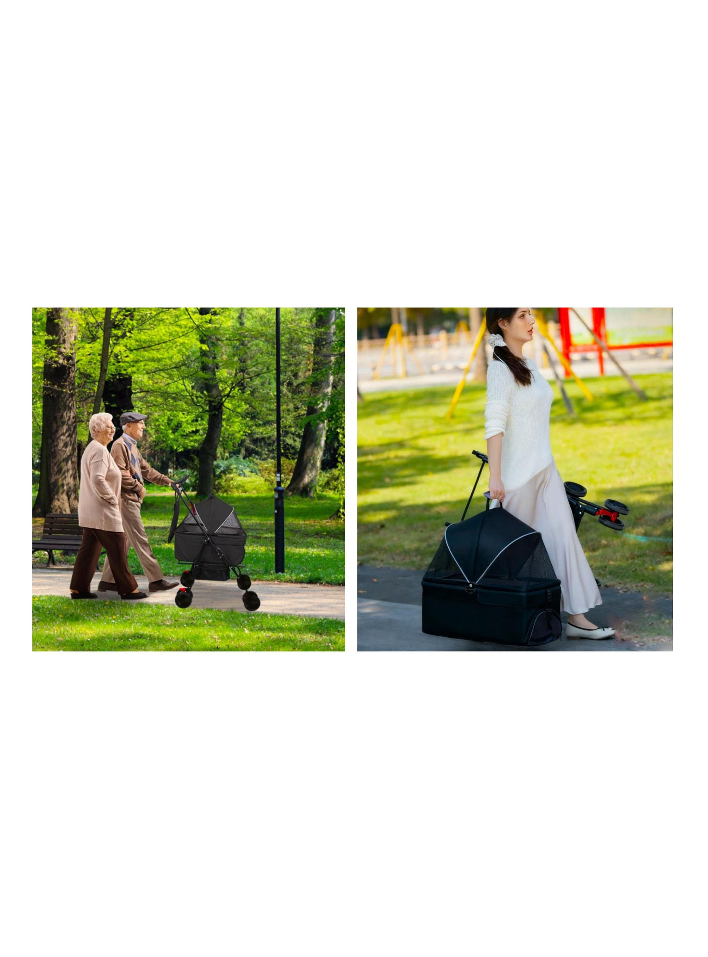 Coche de Paseo Plegable y Desmontable Mascotas 2 en 1-4