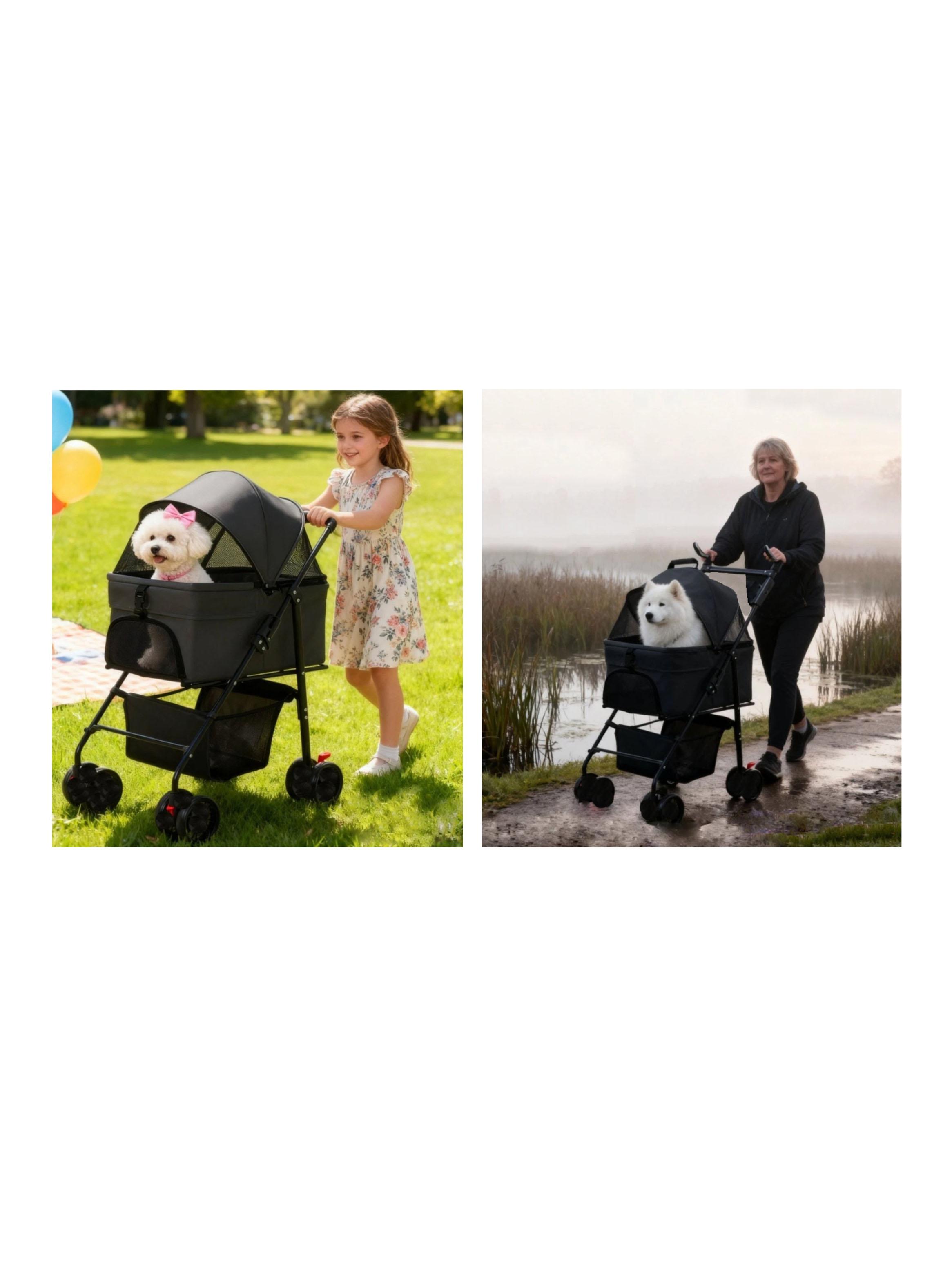 Coche de Paseo Plegable y Desmontable Mascotas 2 en 1-5