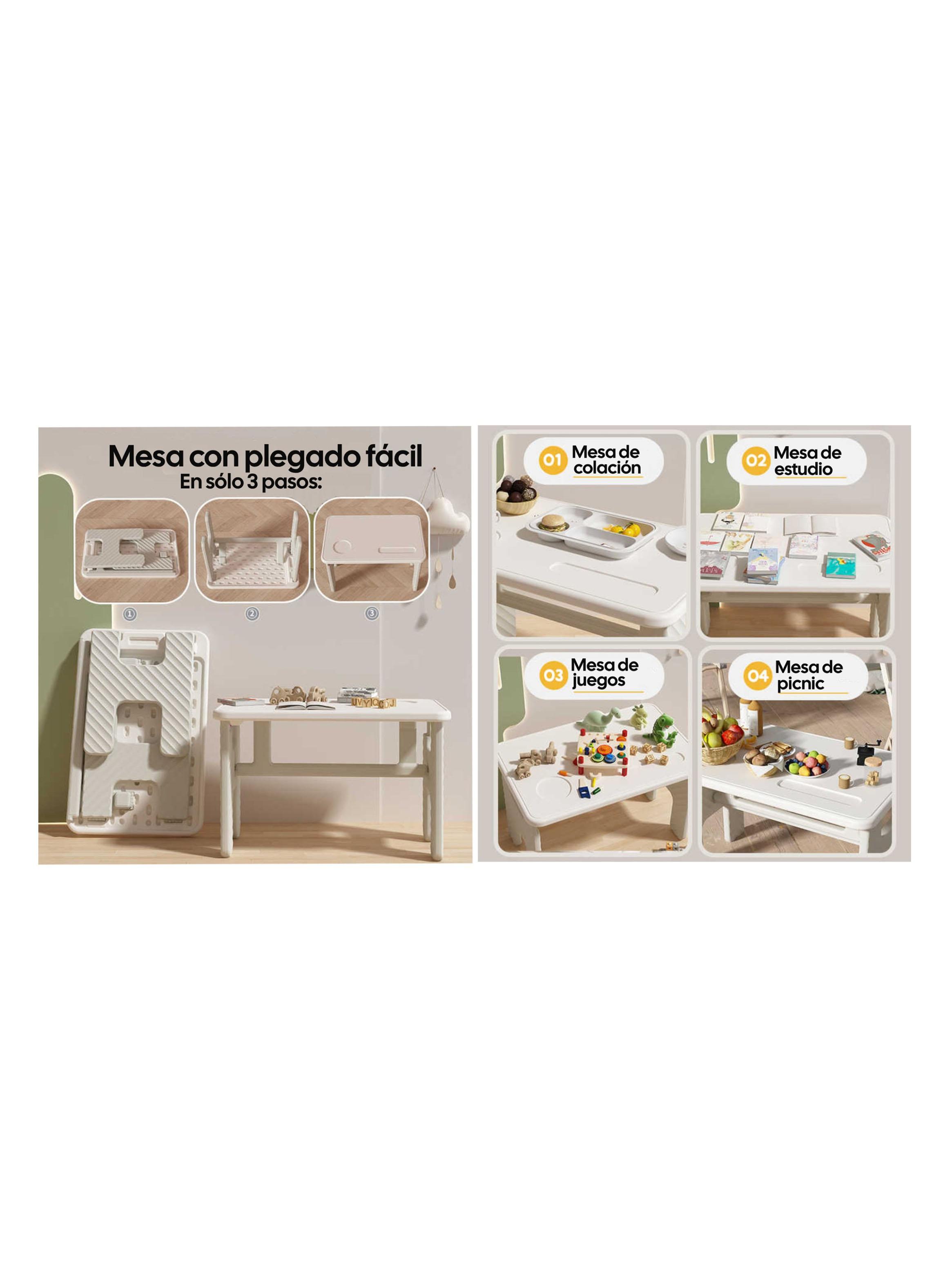 Set de Mesa Infantil Plegable con Silla Bus Plástico-5