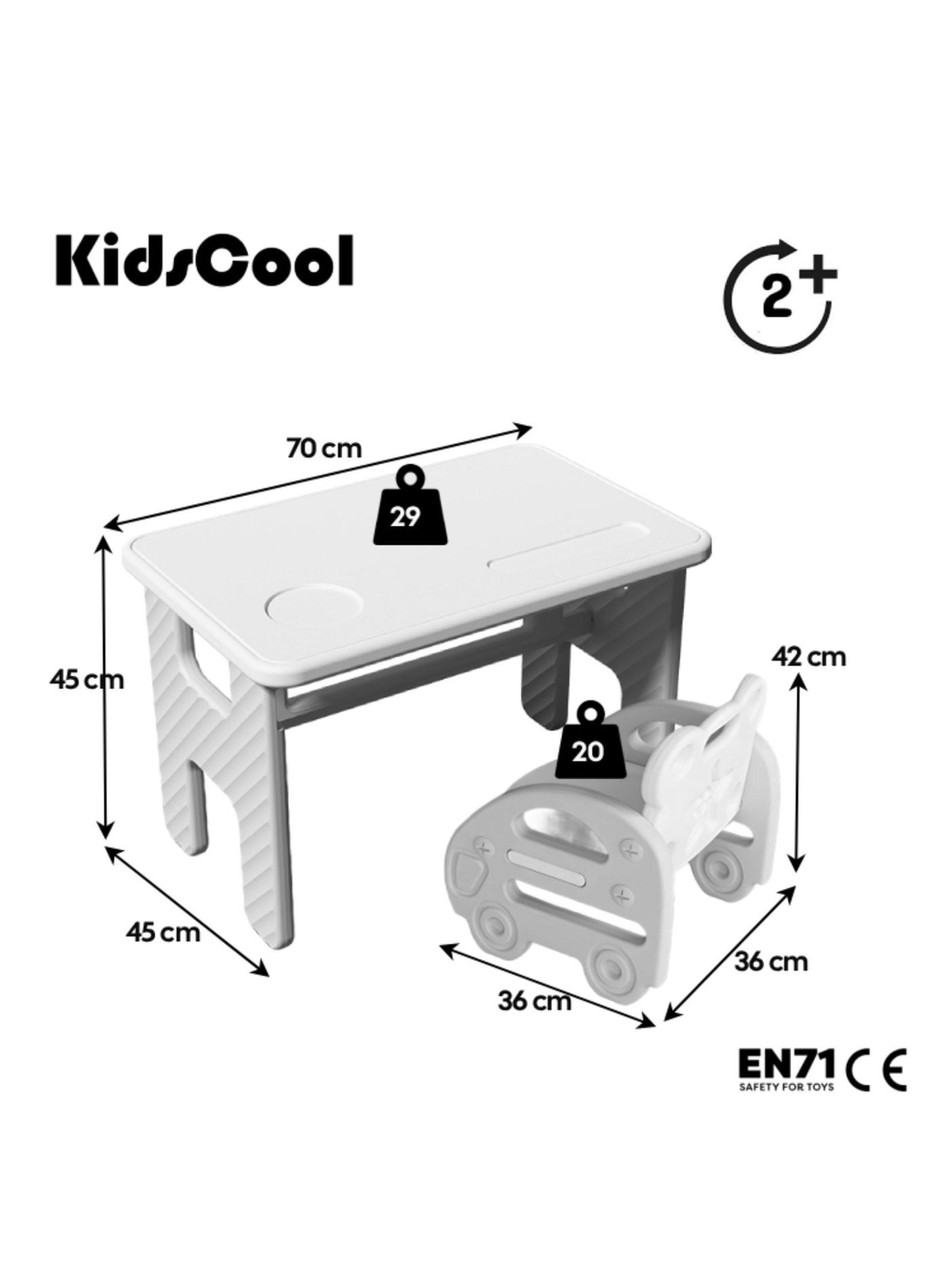 Set de Mesa Infantil Plegable con Silla Bus Plástico-1