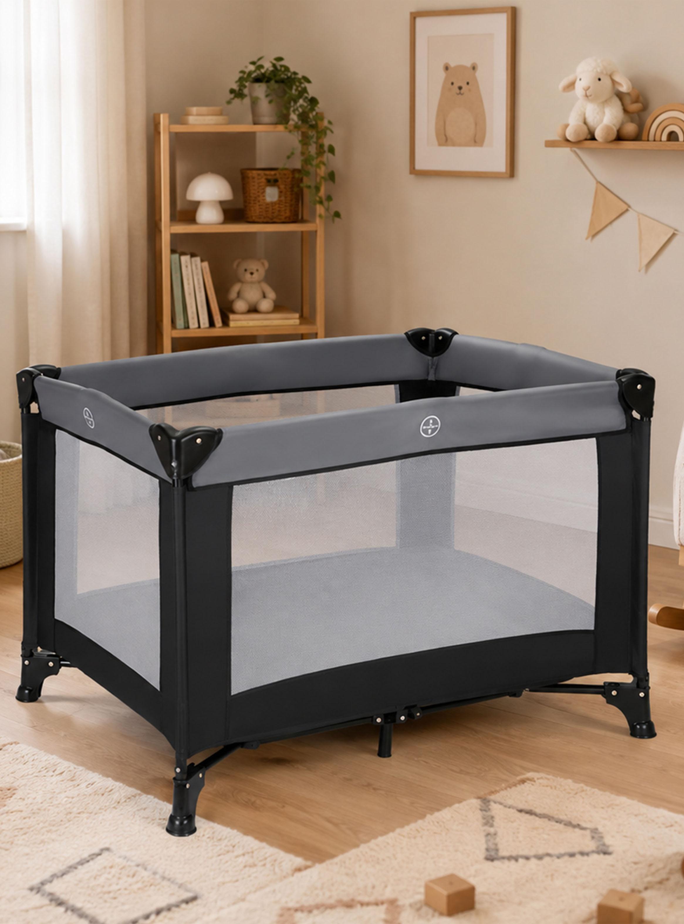 Cuna Corral Plegable y Portátil de Viaje Negro-4