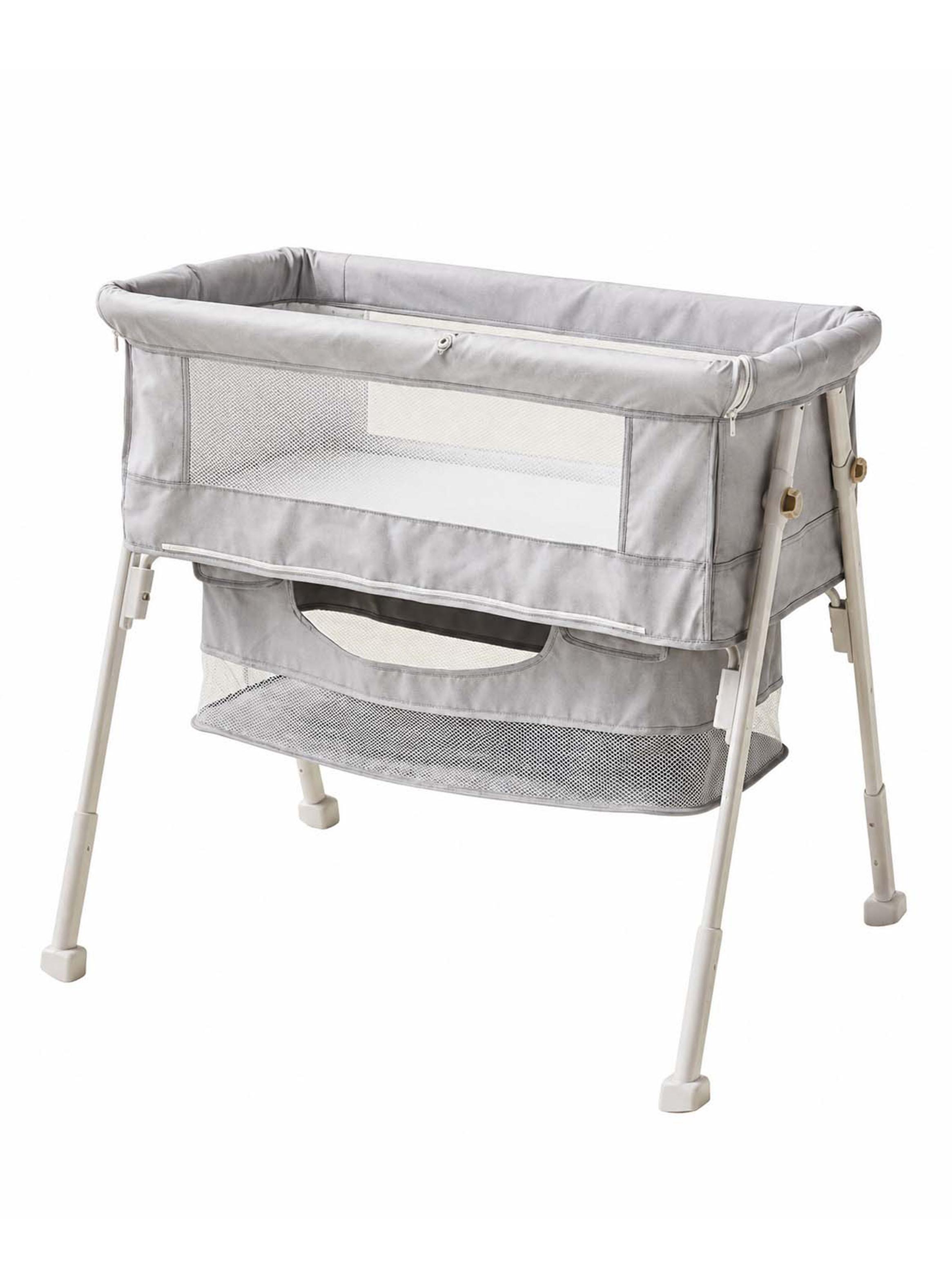 Cuna Colecho Multifuncional Plegable con Mosquitero Gris-2