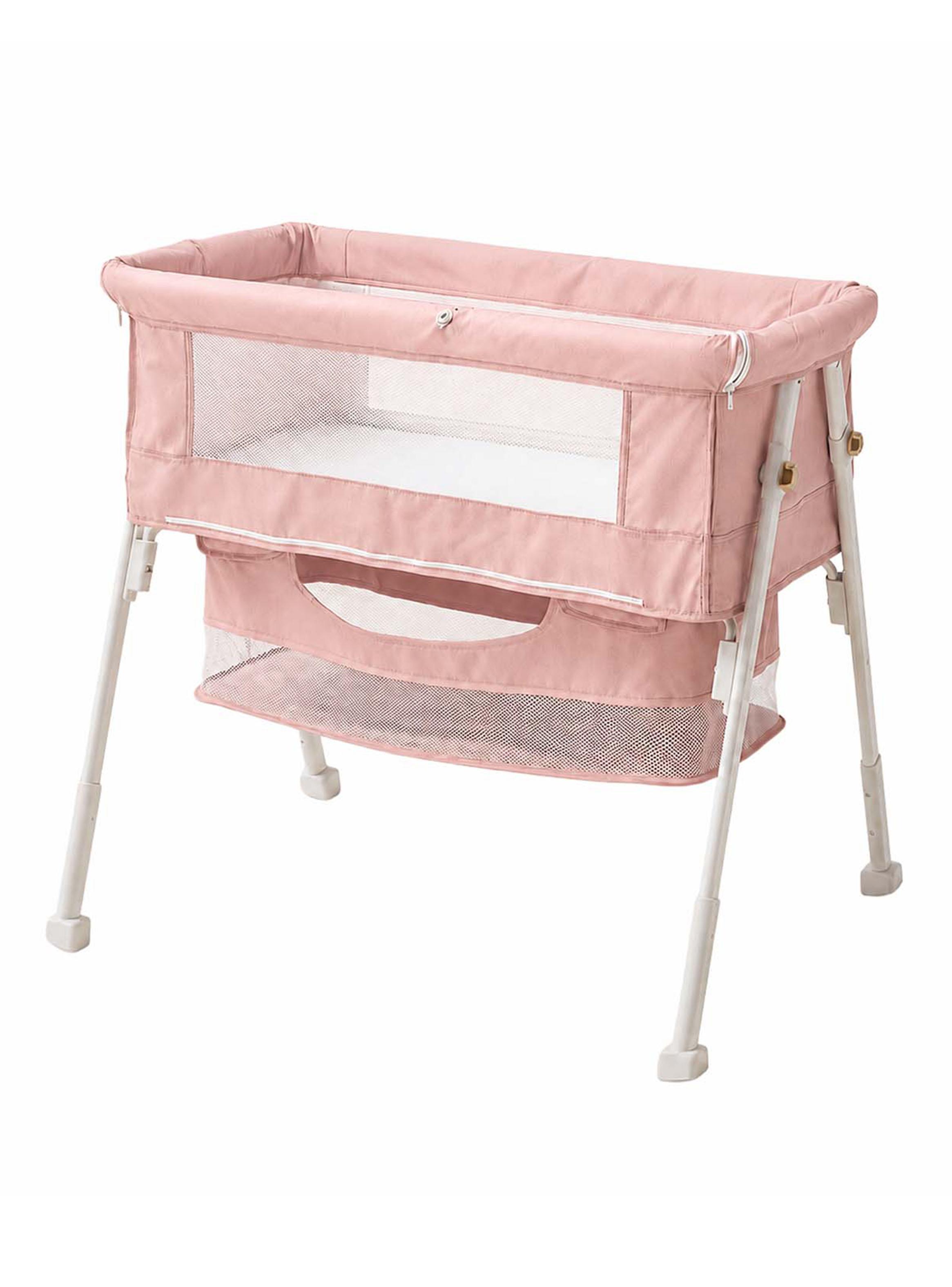 Cuna Colecho Multifuncional Plegable con Mosquitero Rosado-2