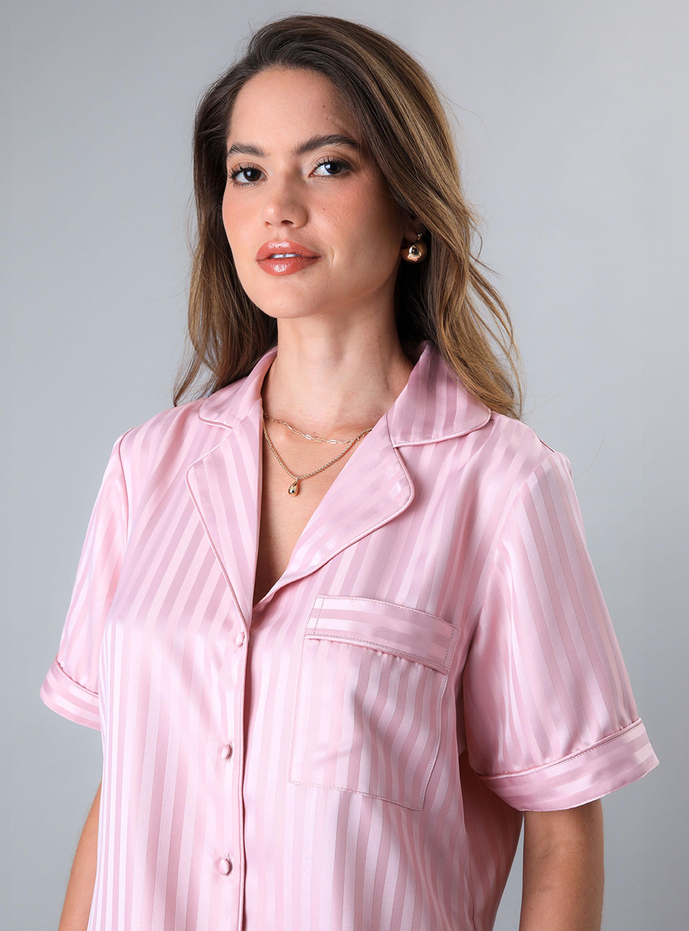 Set Camisero con Pantalón Satín Jacquard-2