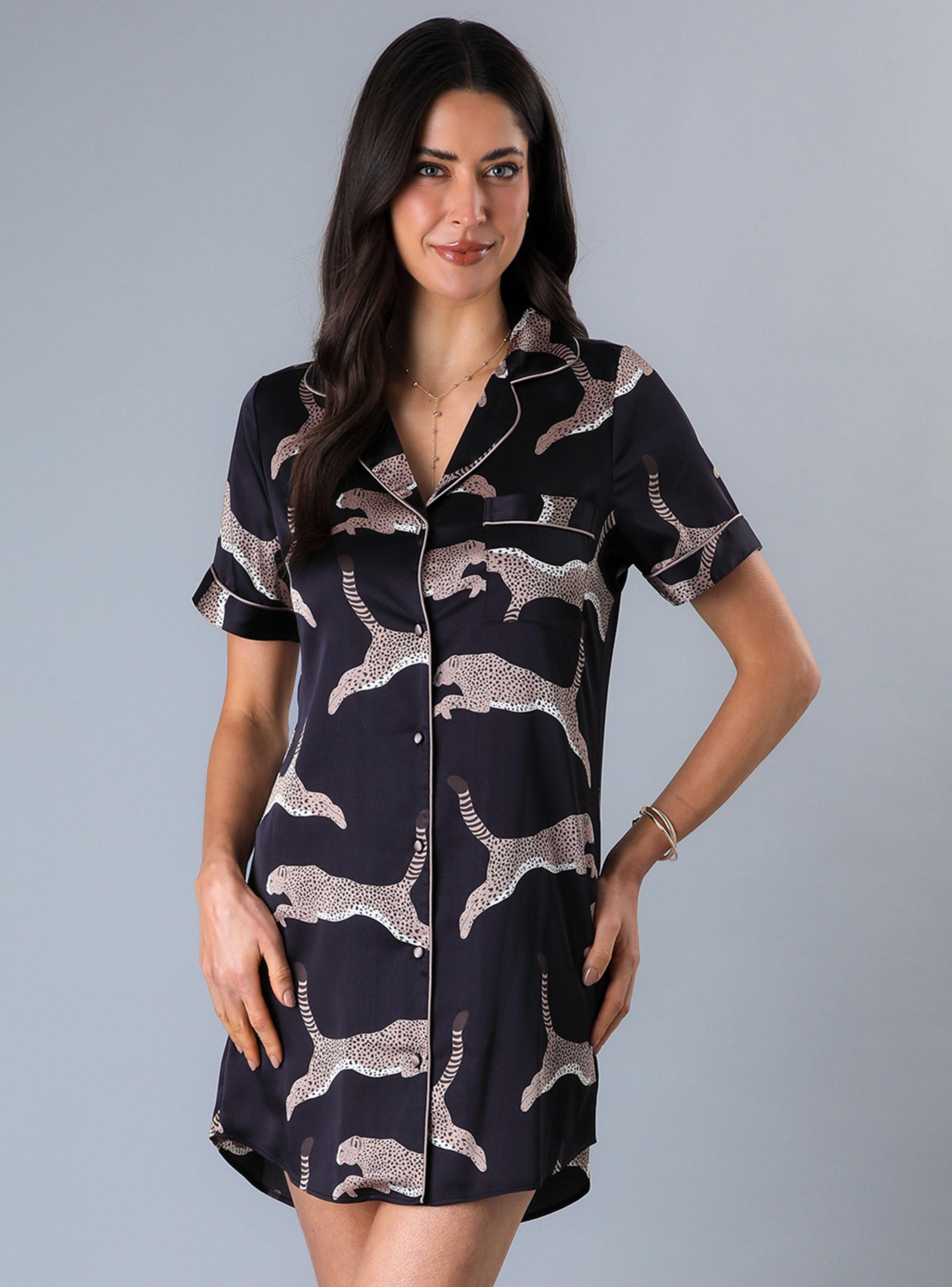 Pijama Camisero Satín Print Dirección-0