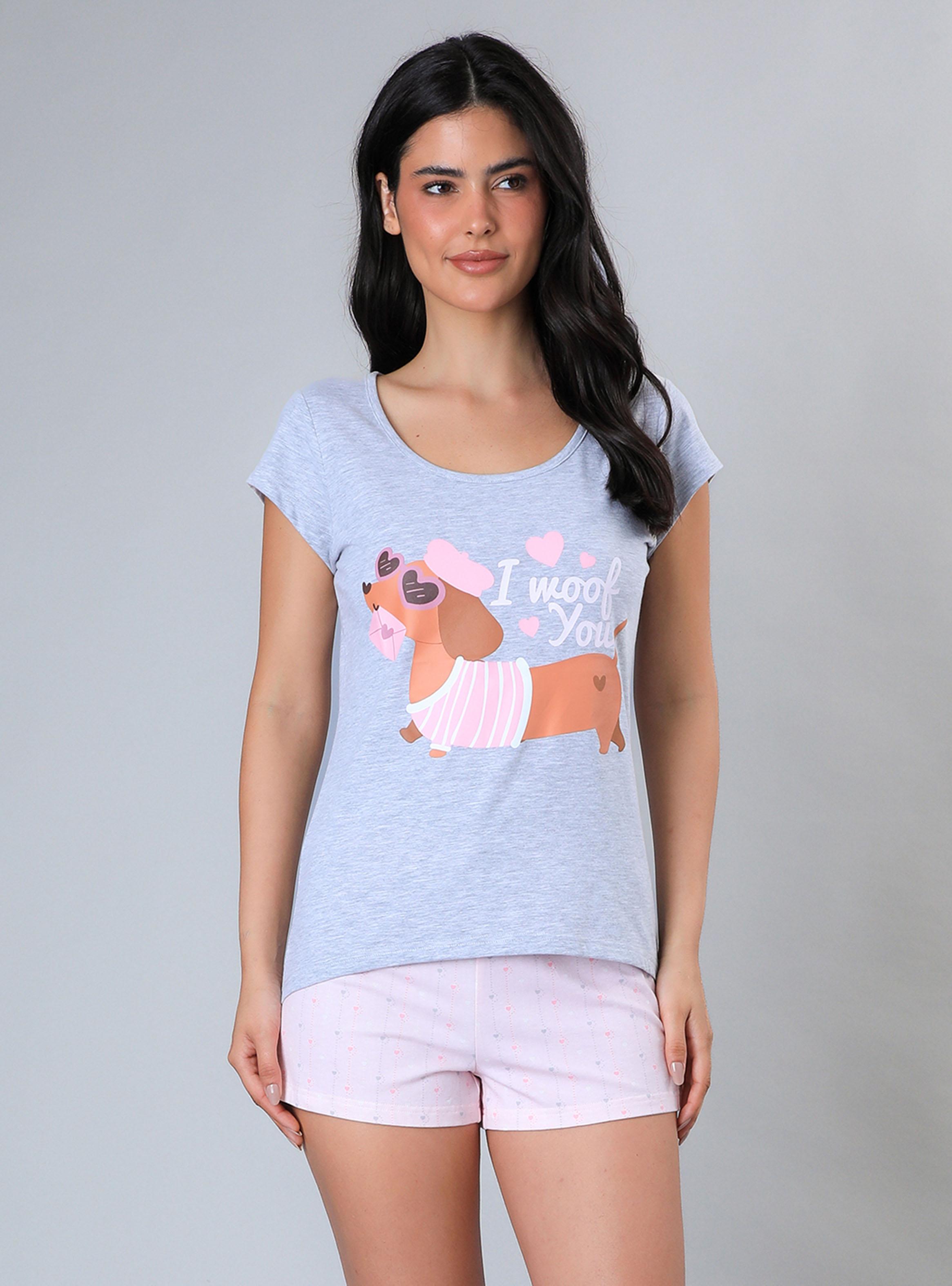 Pijamas Top Manga Corta con Short-0
