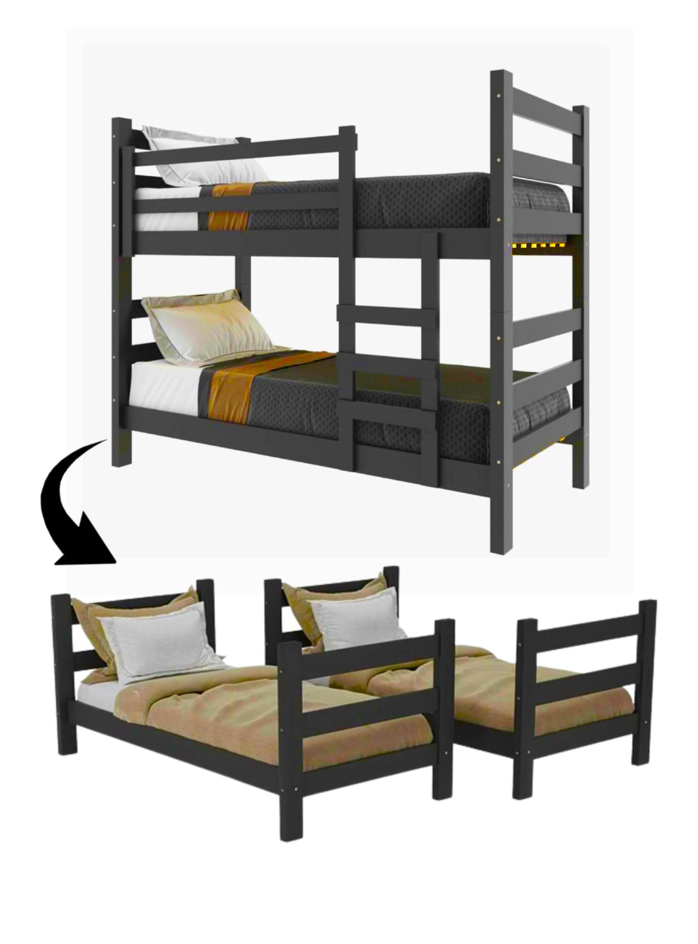 Camarote Essenciale 1 Plaza Negro Desmontable Madera 220 kg-2