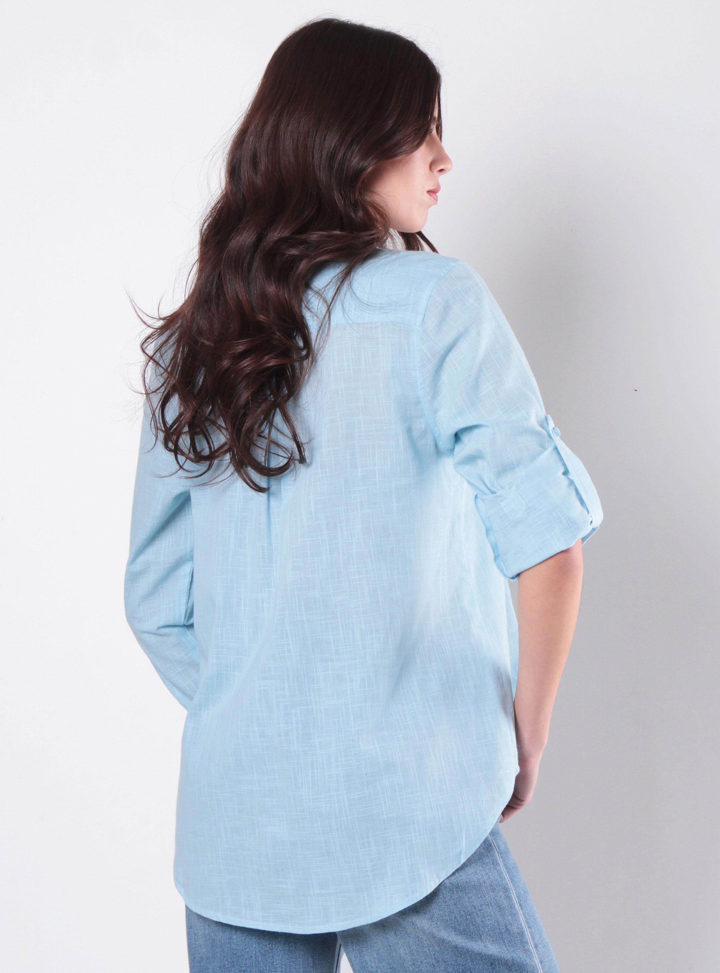 Blusa Manga Larga Abotonada en Delantero y Bolsillo 2280-1