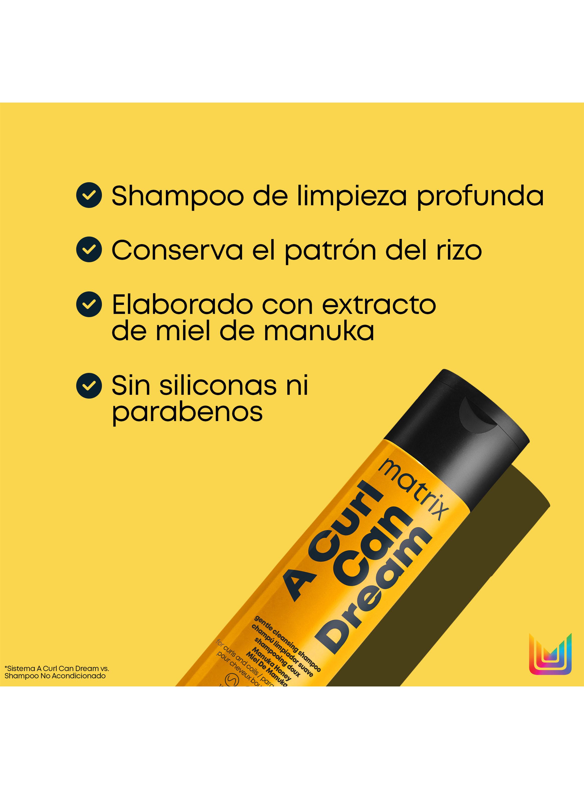 Shampoo Limpieza Profunda Cabello Rizado a Curl Can Dream 300ml-3