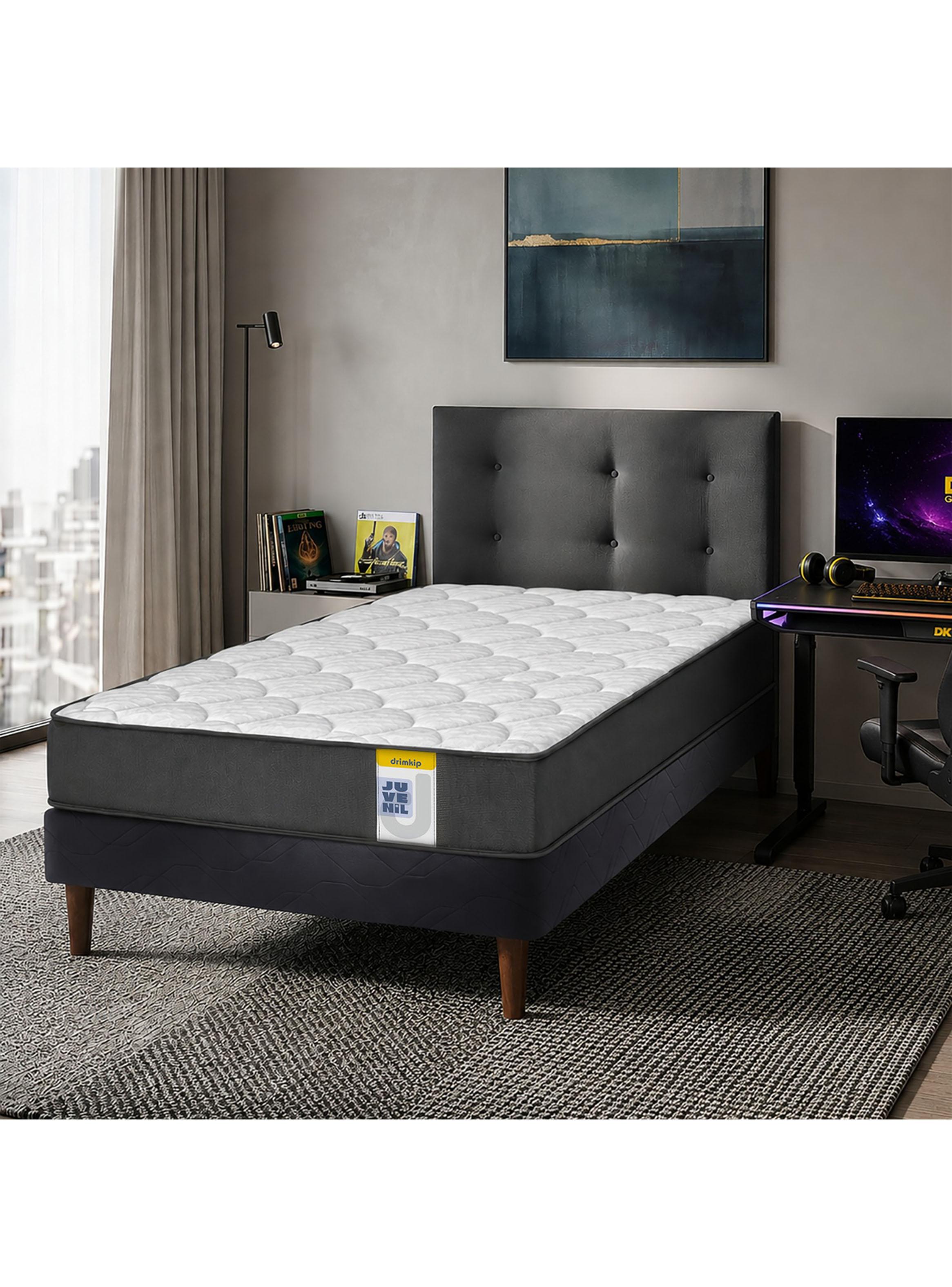 Cama Europea Juvenil 1.5 Plazas Box + Respaldo Royal-5