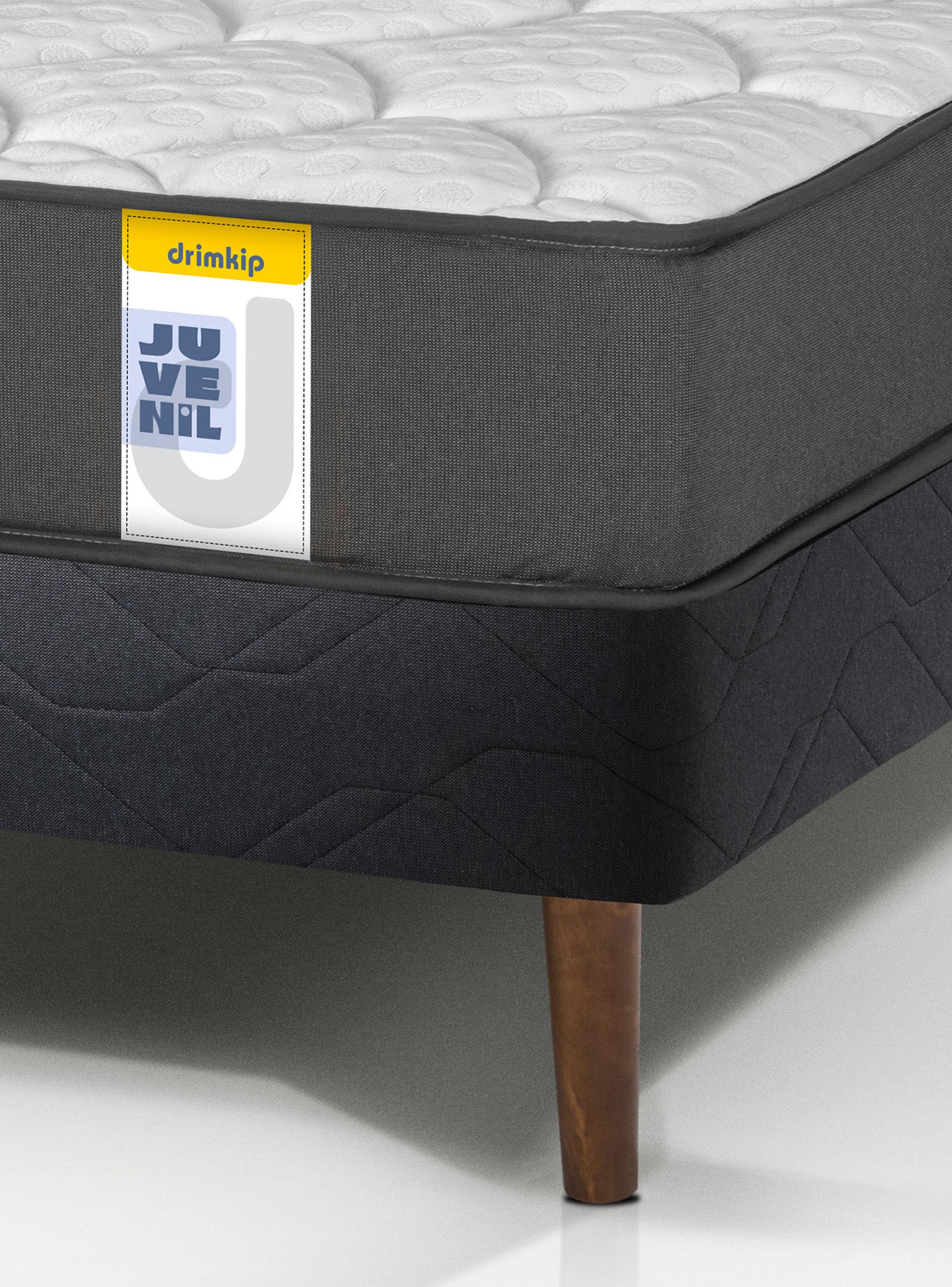 Cama Europea Juvenil 1.5 Plazas Box + Respaldo Royal + Velador Rock-3