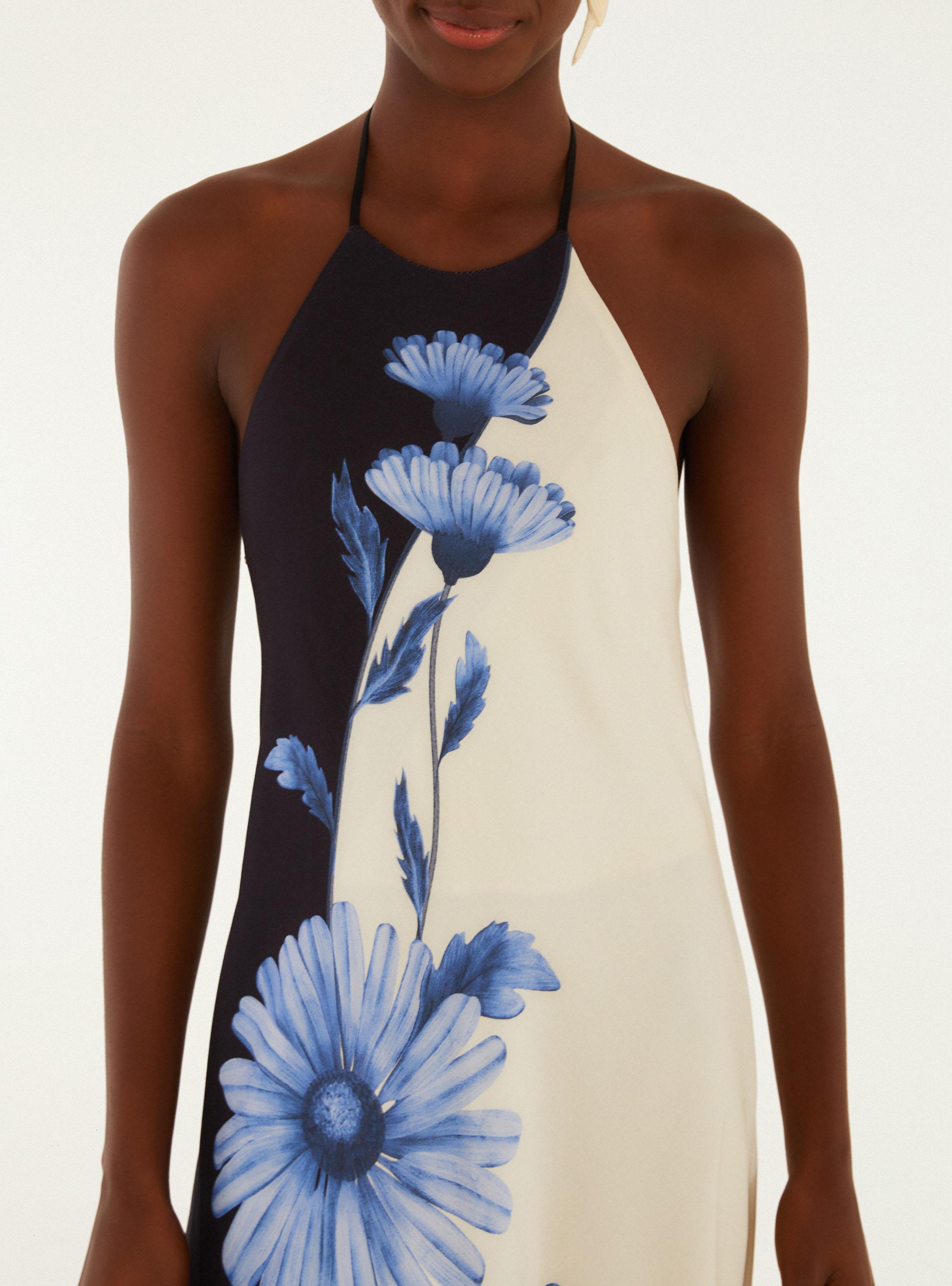 Vestido Largo Estampado Flor de Cielo-2