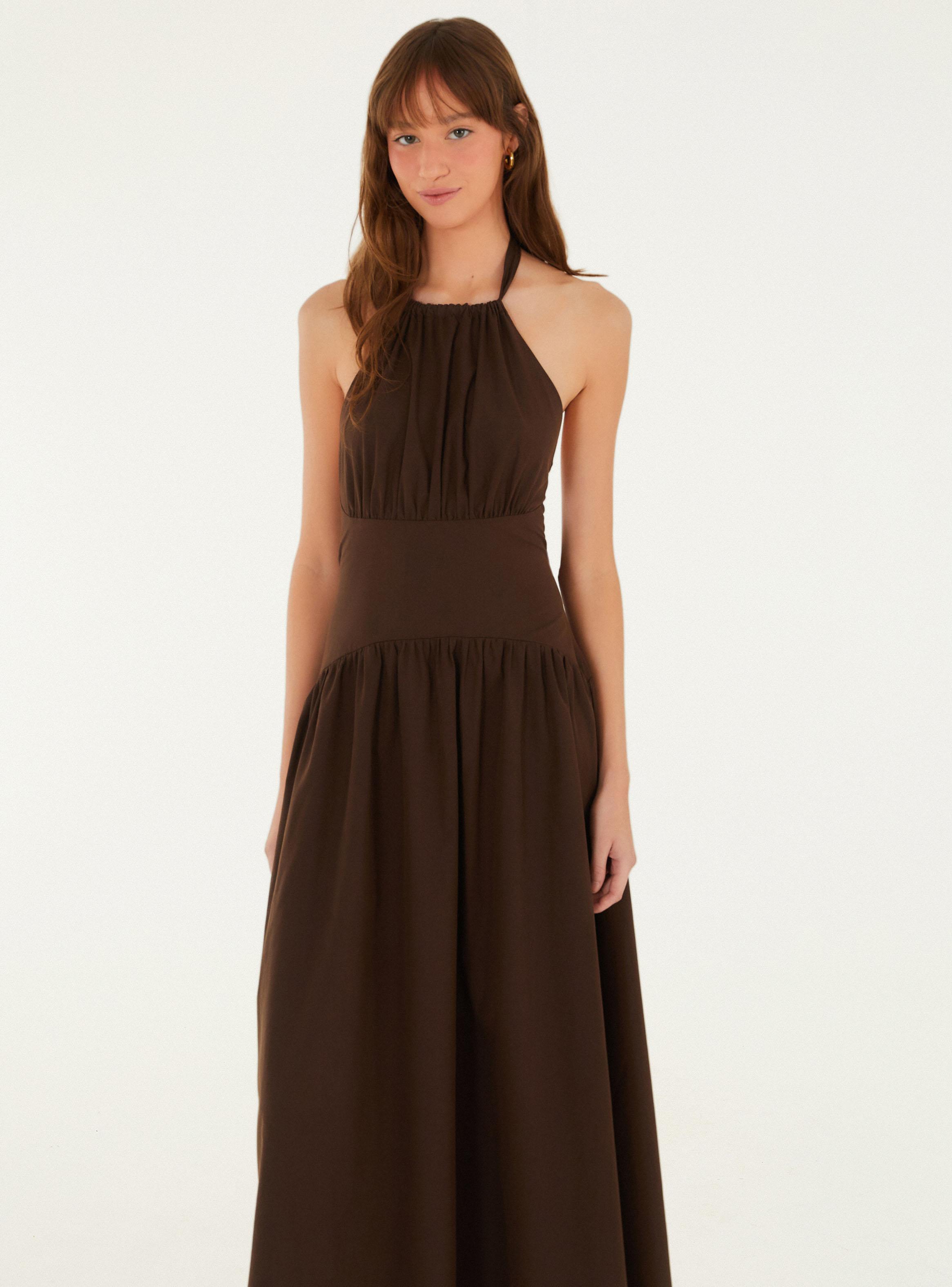 Vestido Halter Midi Detalle Amarras-2
