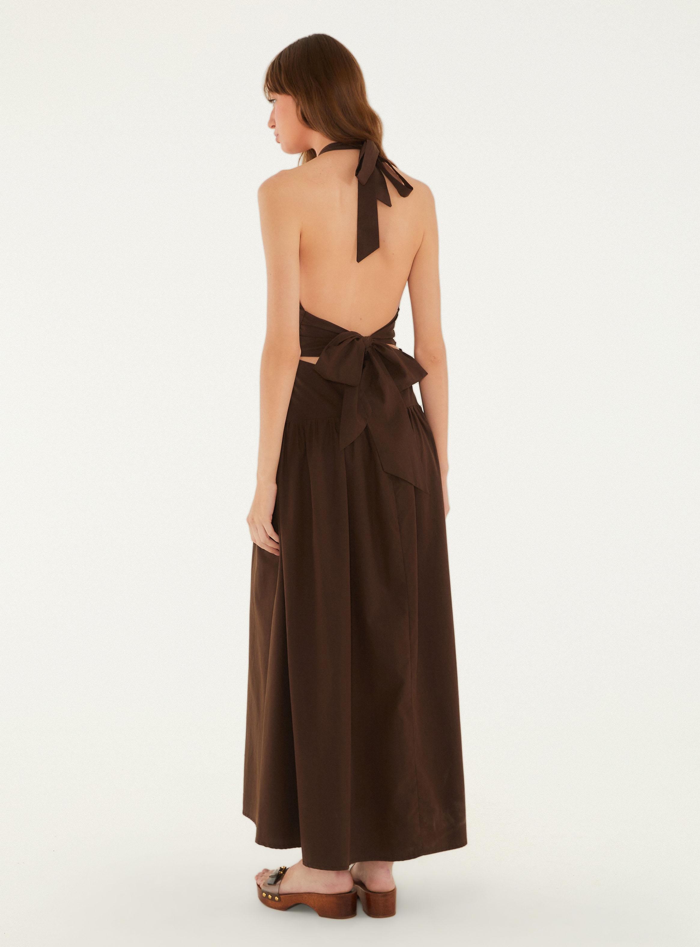Vestido Halter Midi Detalle Amarras-1