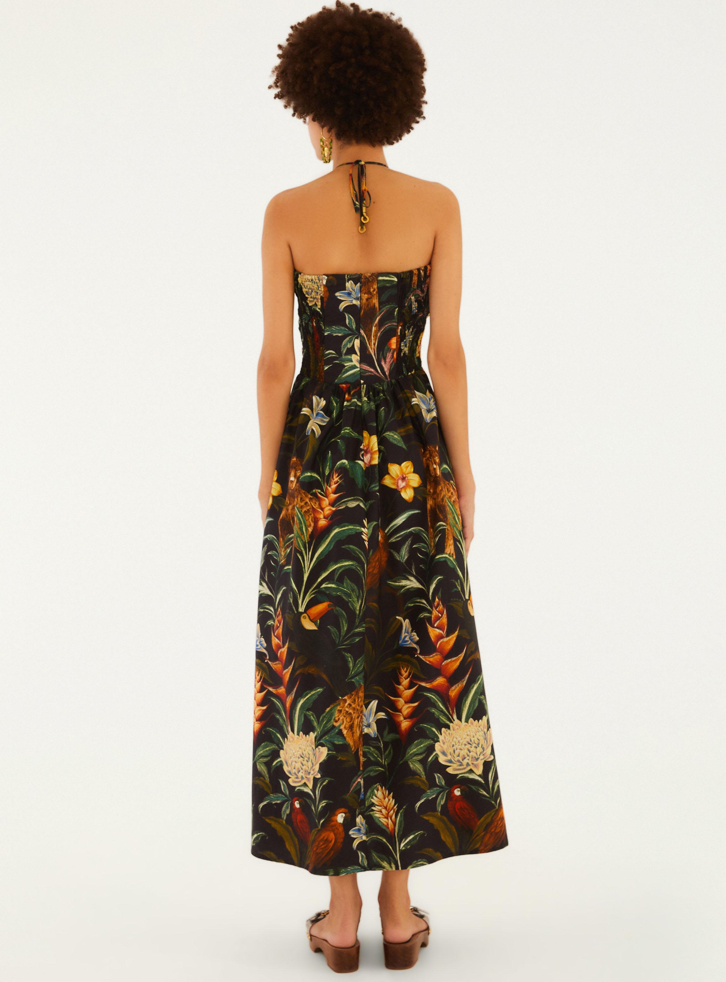 Vestido Midi Estampado Fauna Noturna-1