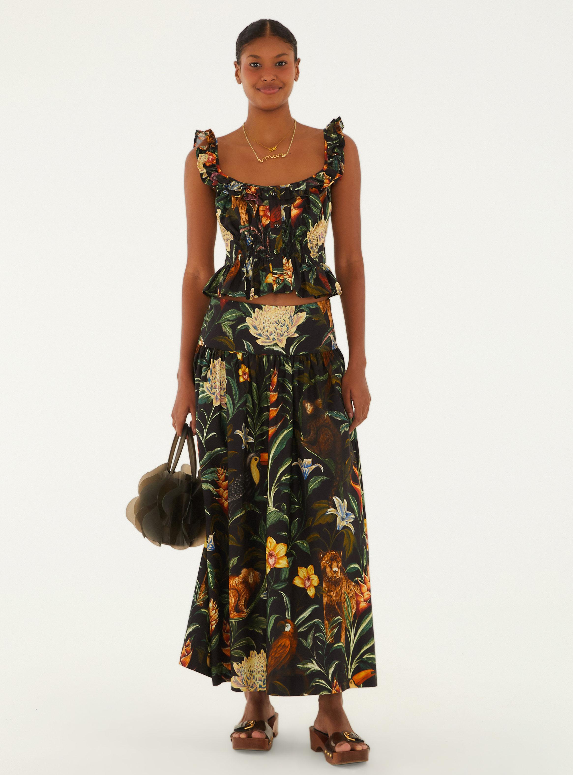 Falda Estampada Fauna Noturna-3