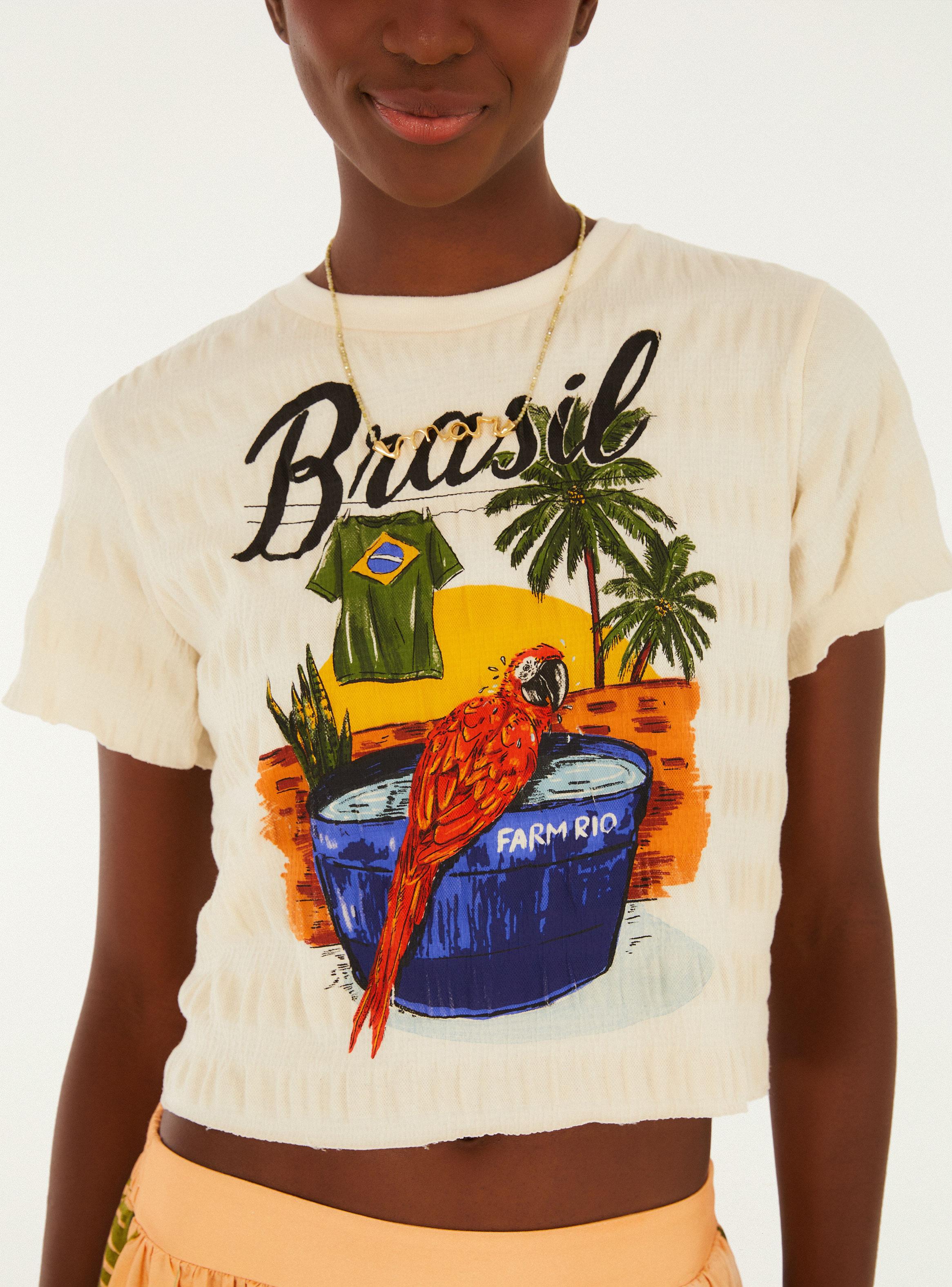 Polera Fruncida Estampado Brasil Sunset-2
