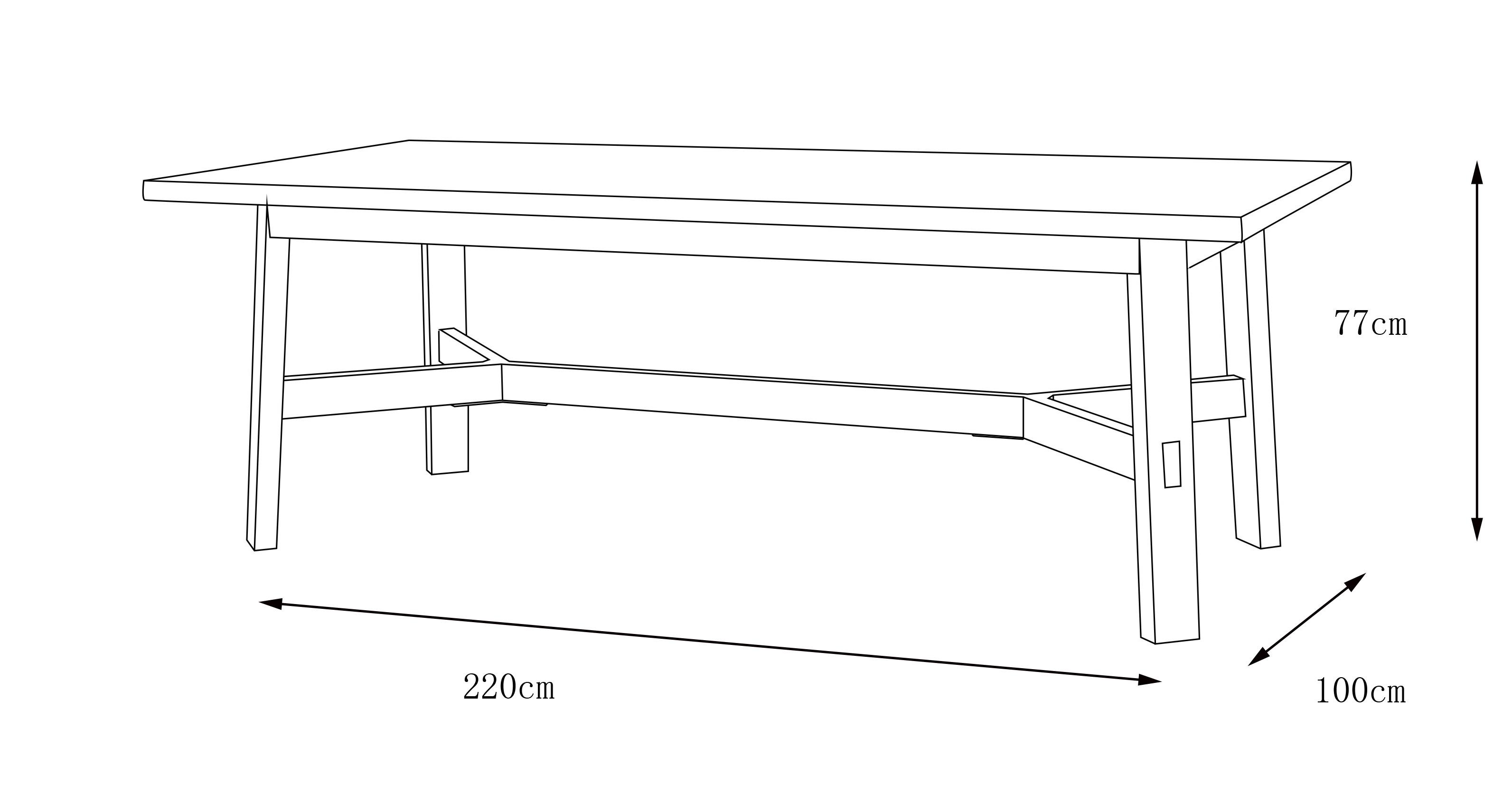 Mesa Comedor Zen 100x220 cm-2