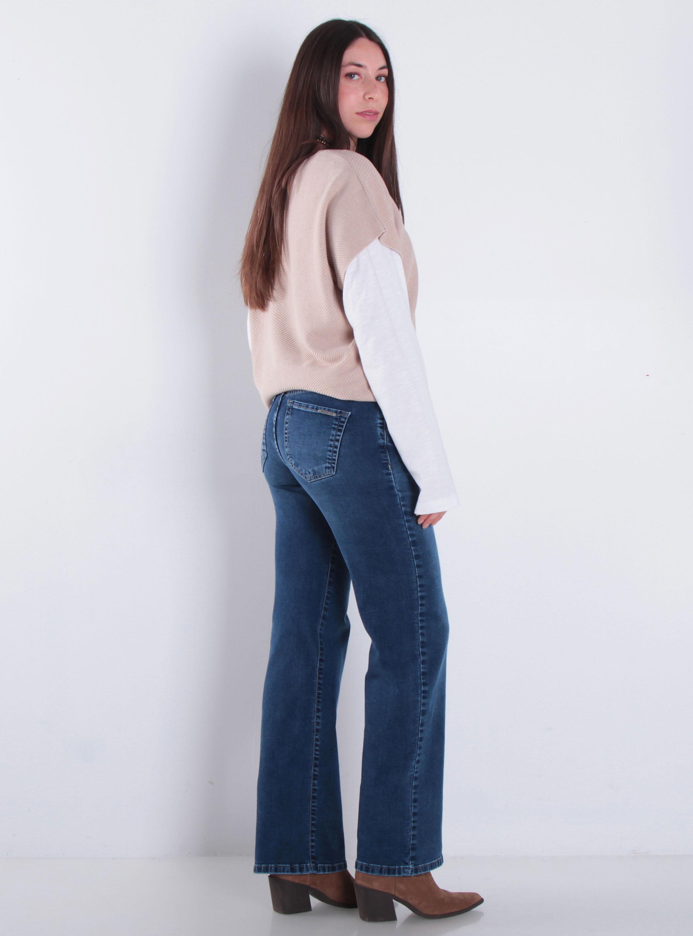 Jeans Recto Tiro Alto Básico Pretina-4