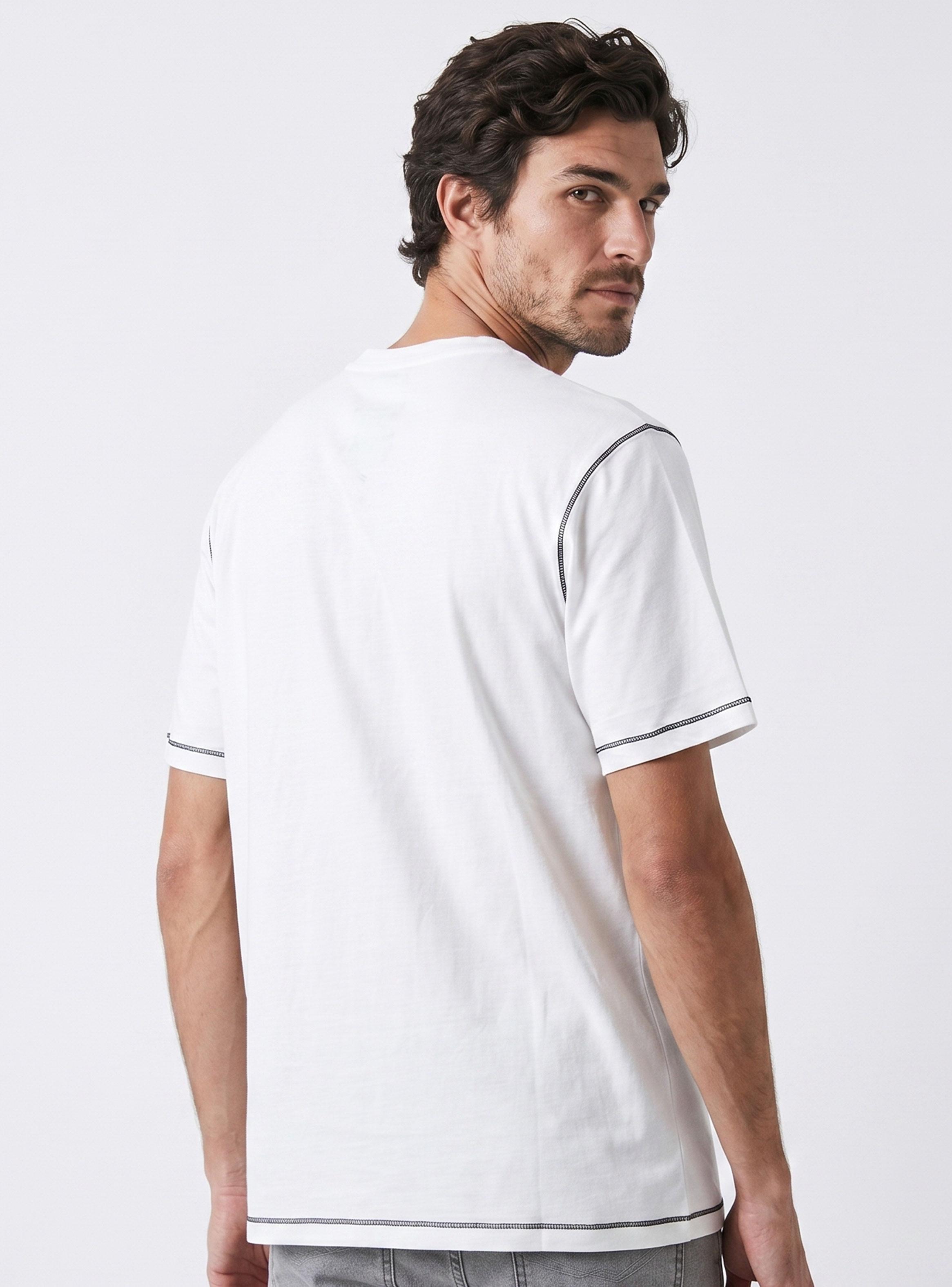 Polera Regular Fit Silicone Wash + Pespunte Contraste-1