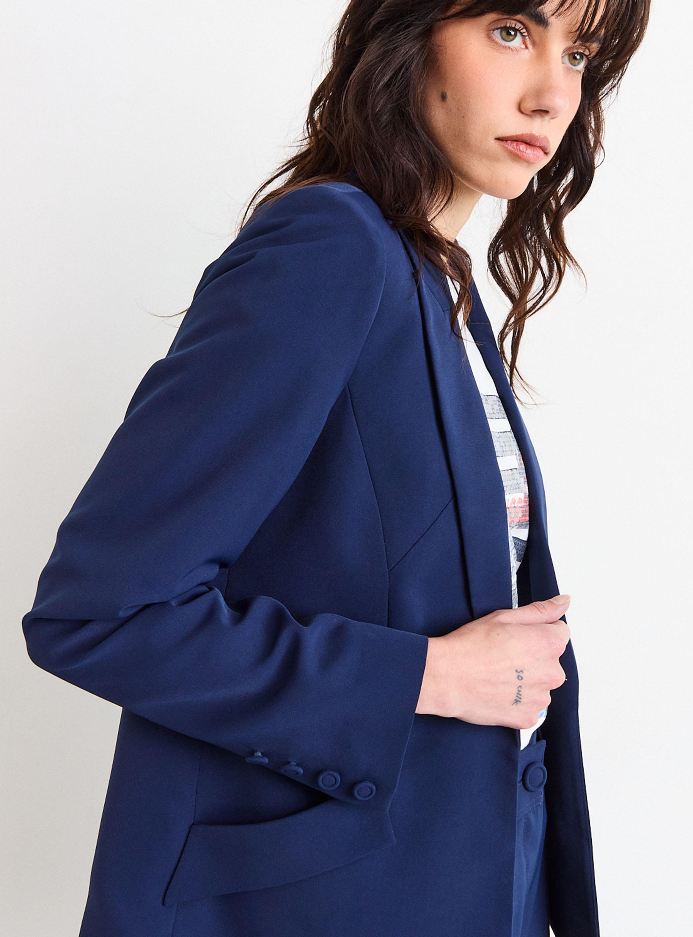 Blazer con Cuello V y Mangas-3