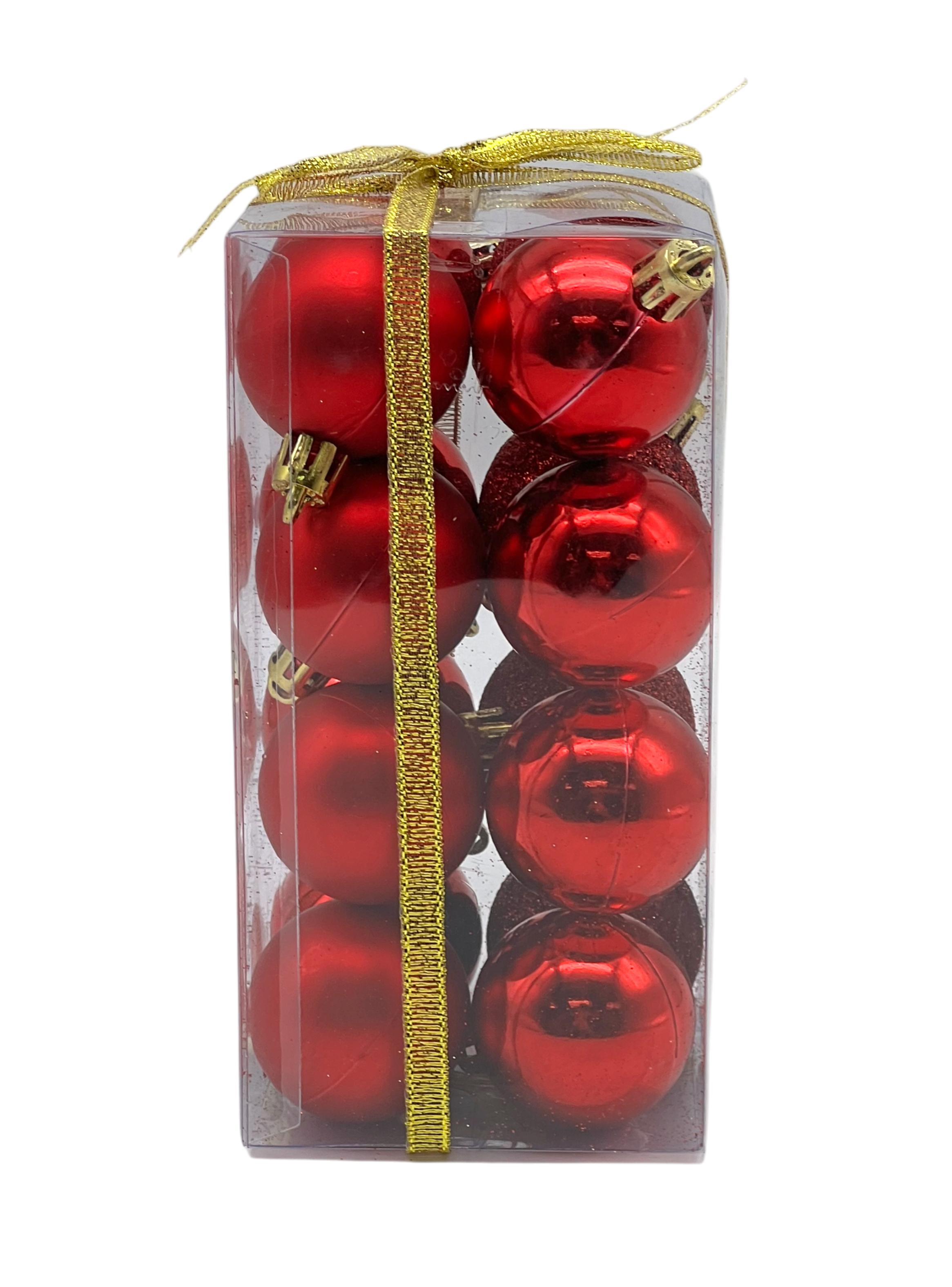 Set 16 Esferas Navidad Rojas 4 cm-1