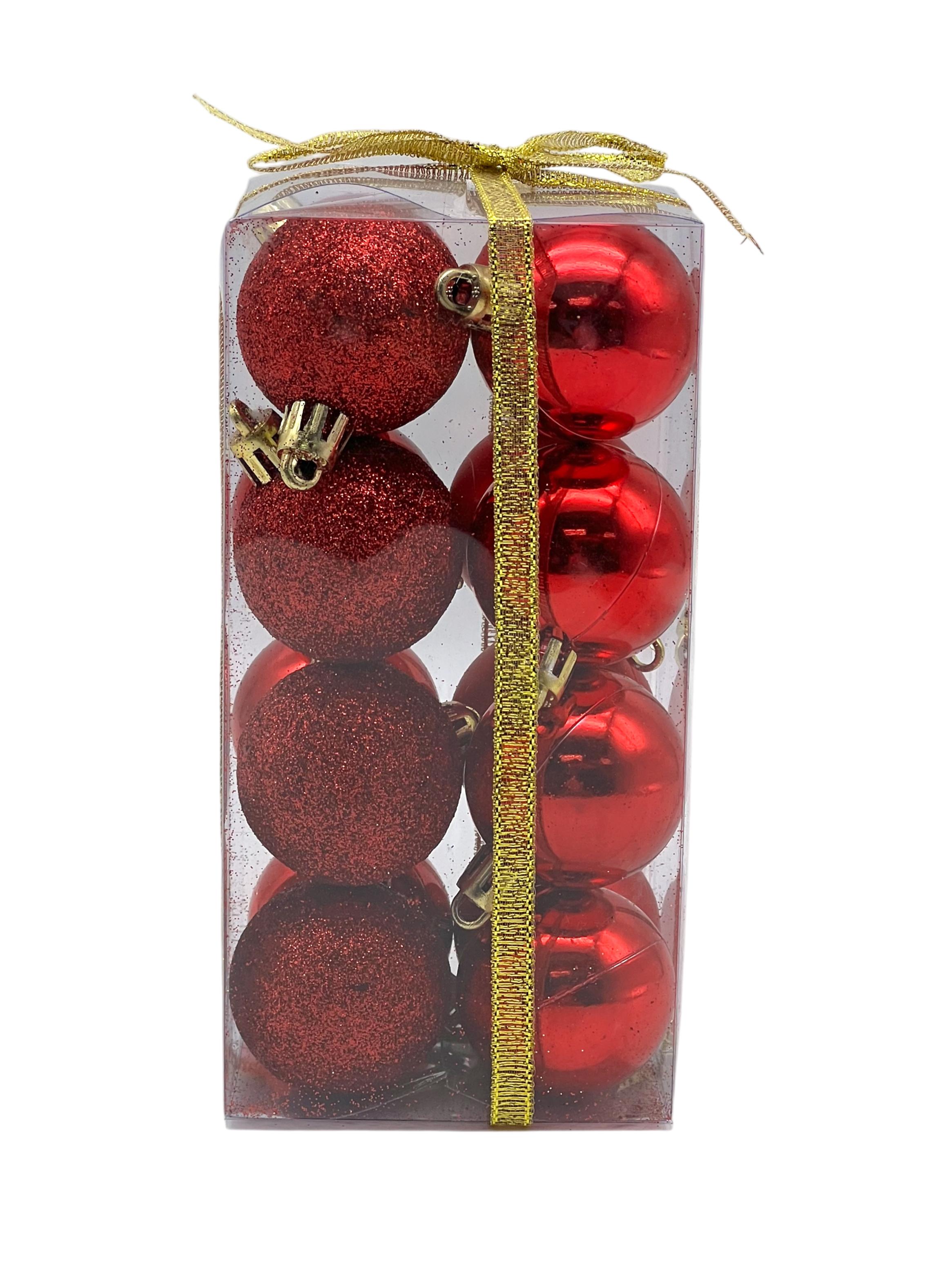 Set 16 Esferas Navidad Rojas 4 cm-0
