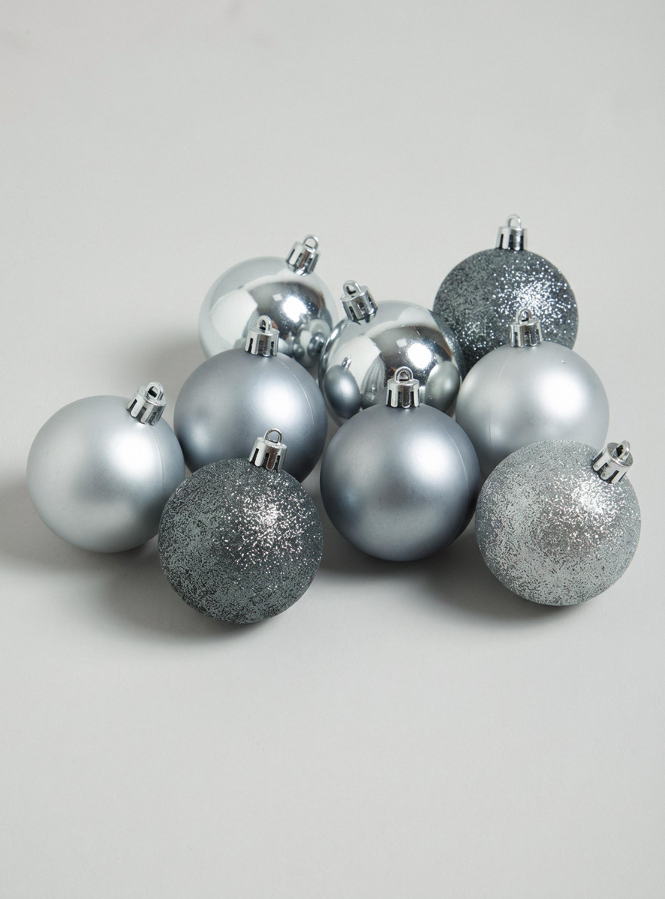 Set de 16 Esferas Navidad Plateadas 4 cm-0