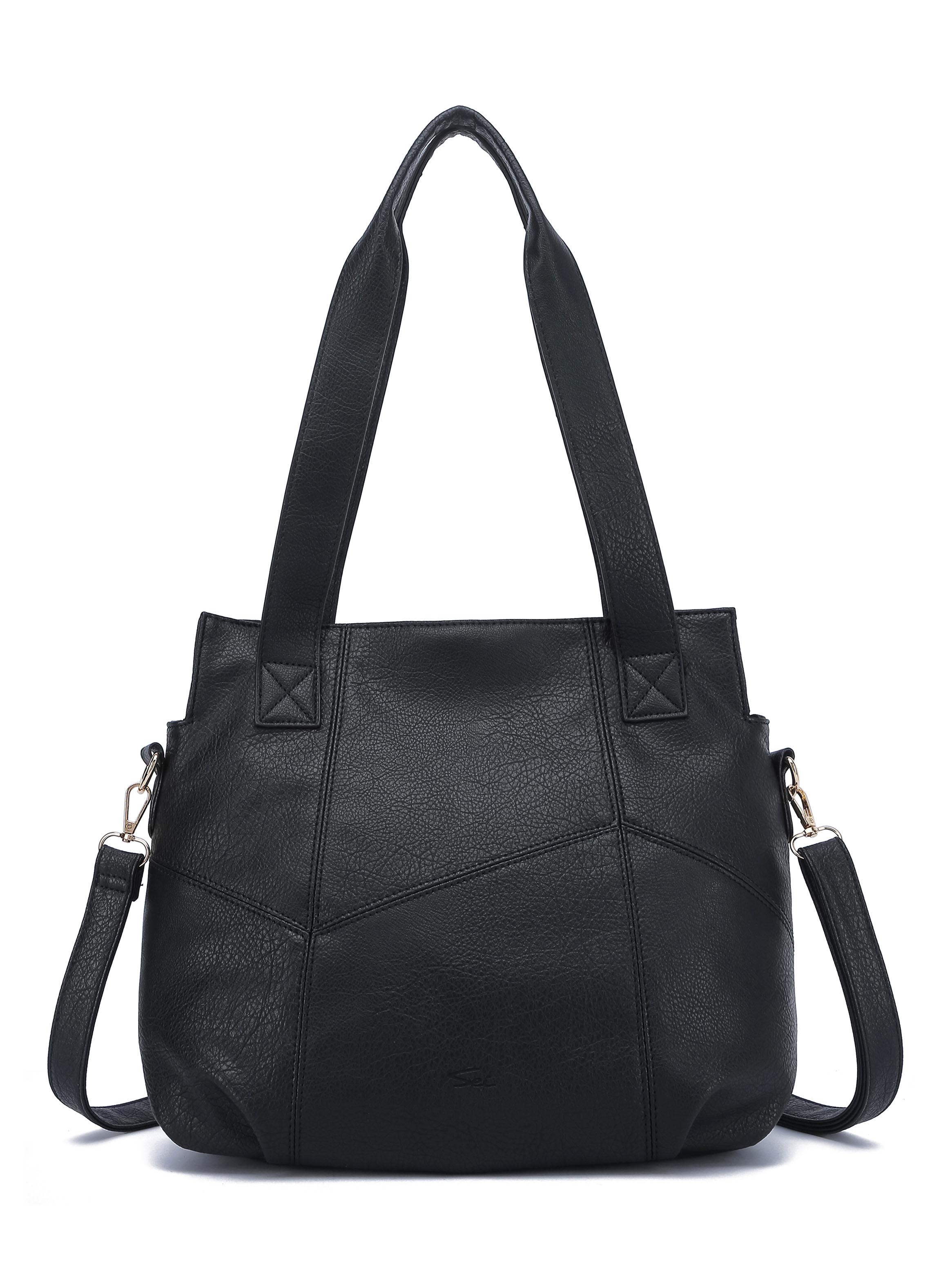 Cartera de Hombro Patchwork Zinnia Negro-0