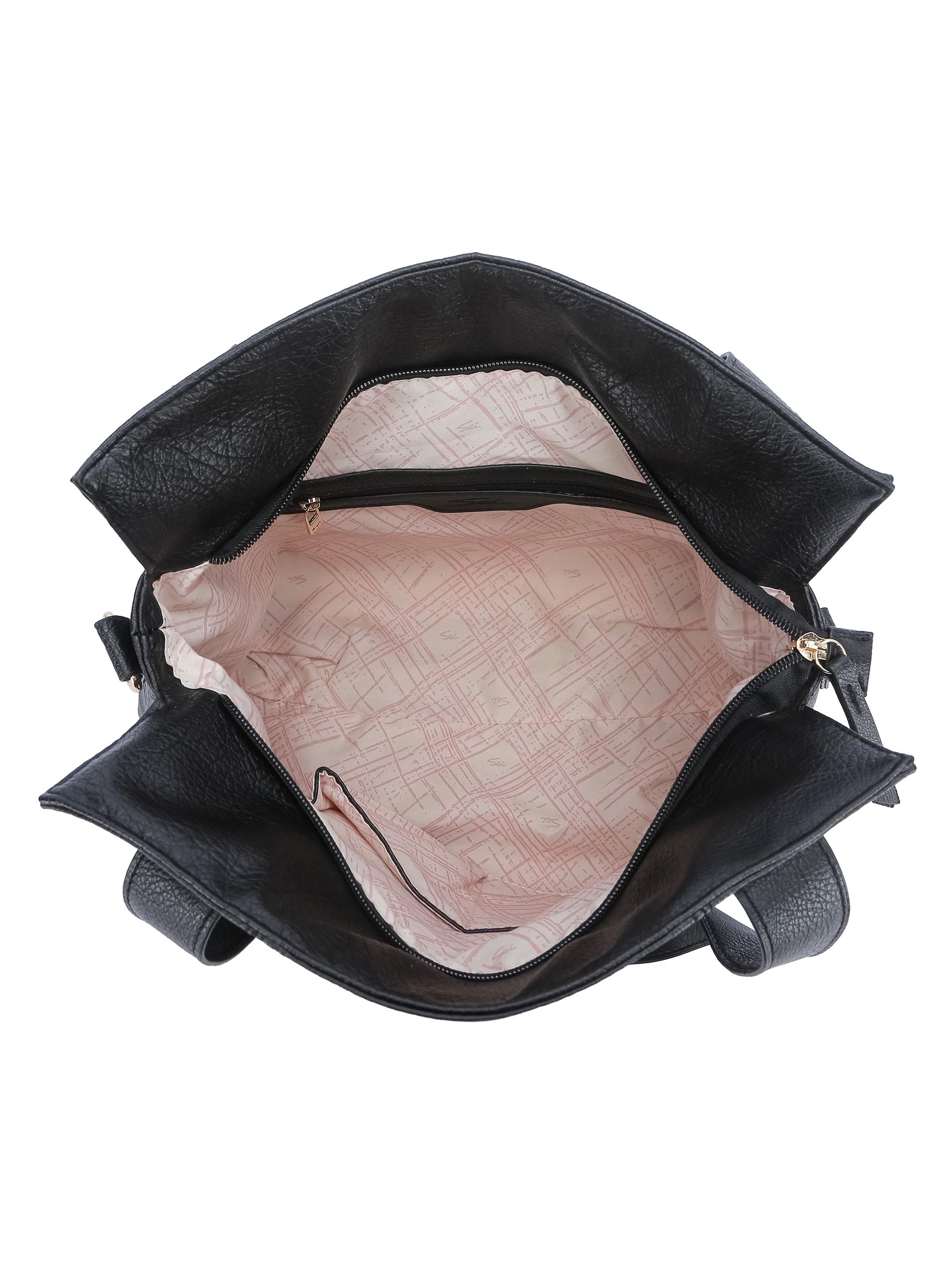 Cartera de Hombro Patchwork Zinnia Negro-3