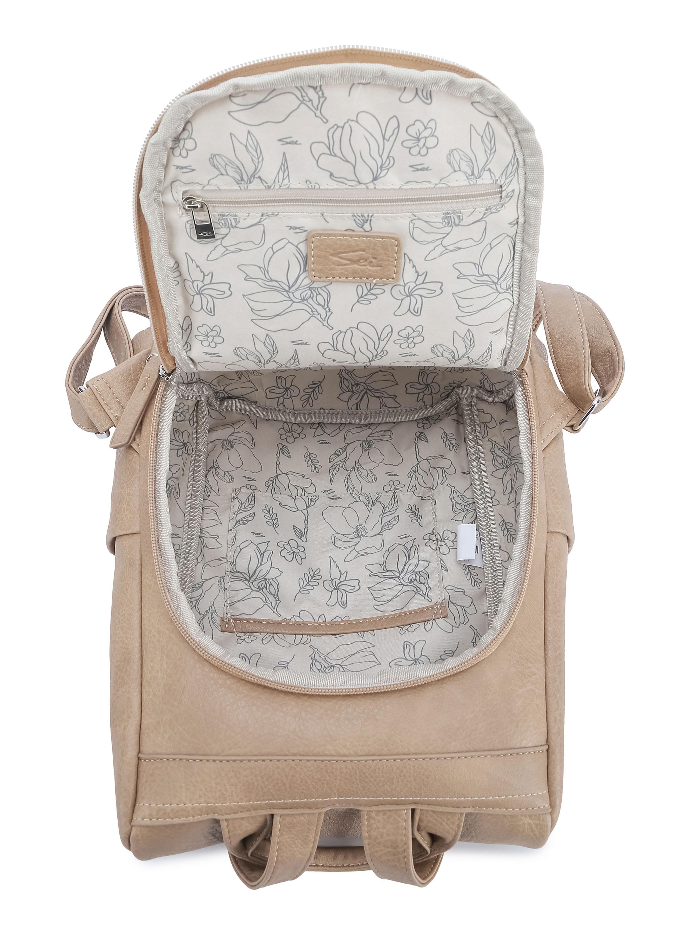 Mochila Urbana Patchwork Pansy Beige-3