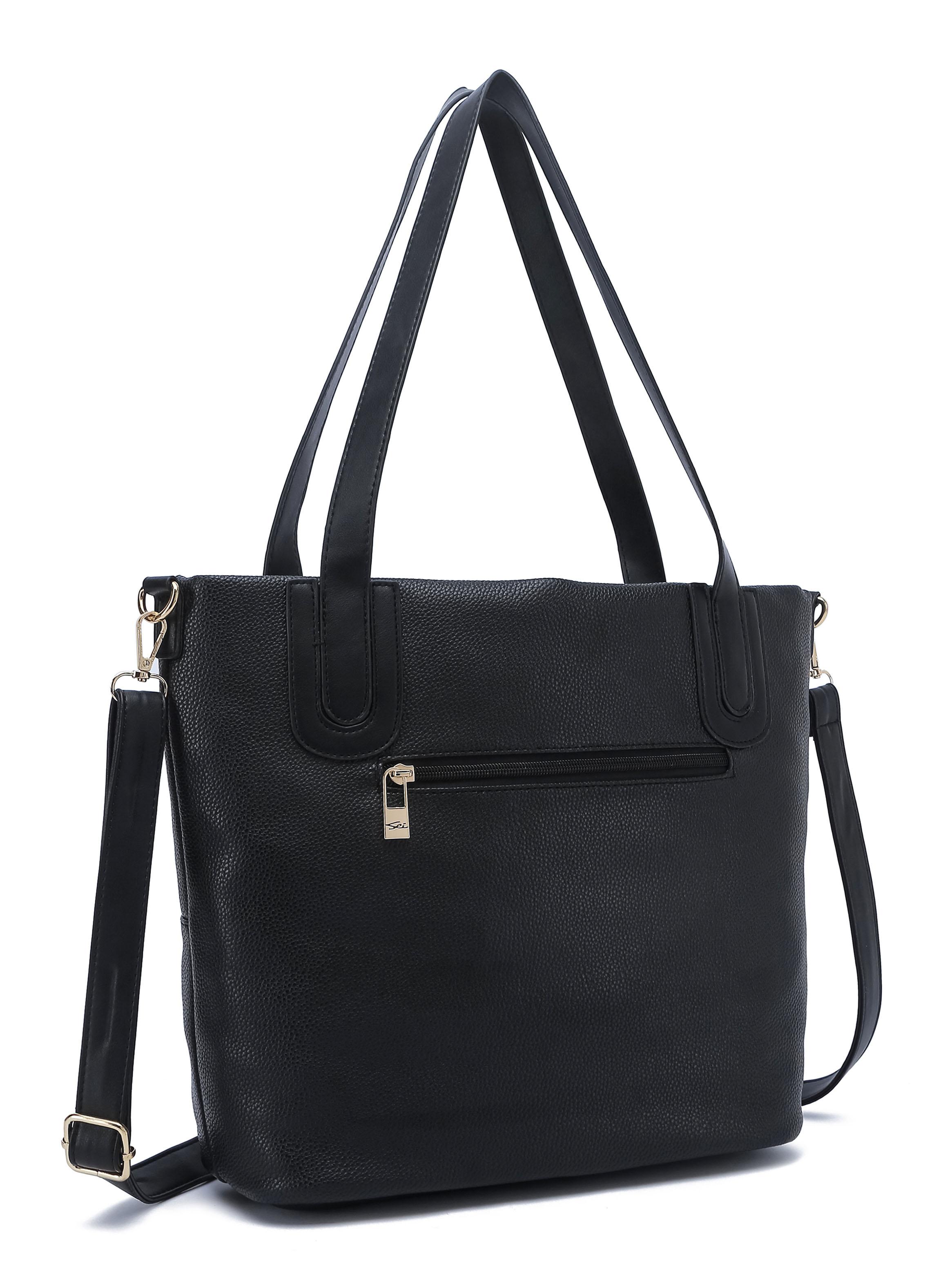 Bolso Laptop Minimalista Marguerite Negro-2