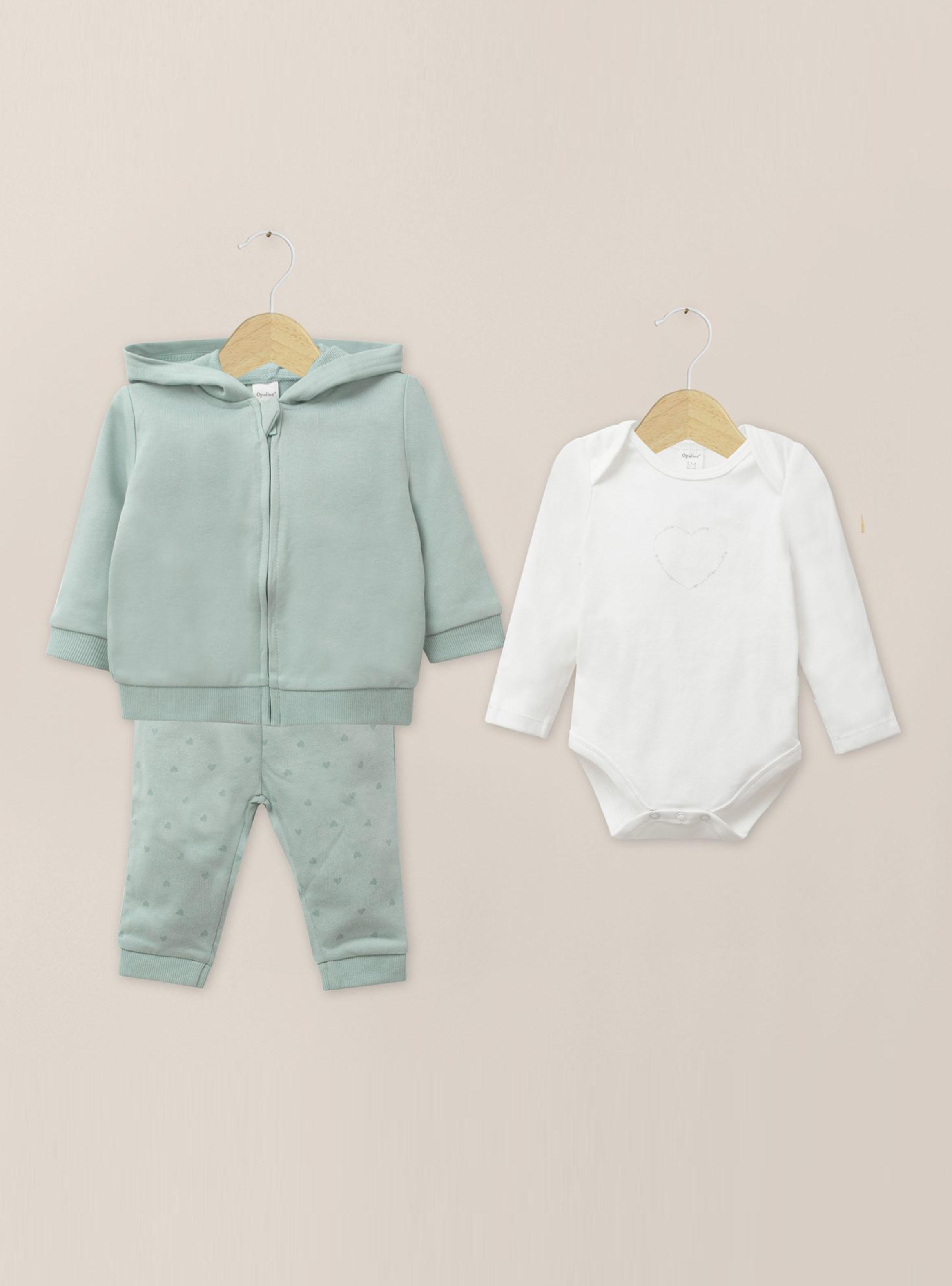 Conjunto 3 Piezas Body y Polerón con Pantalón Corazones-4