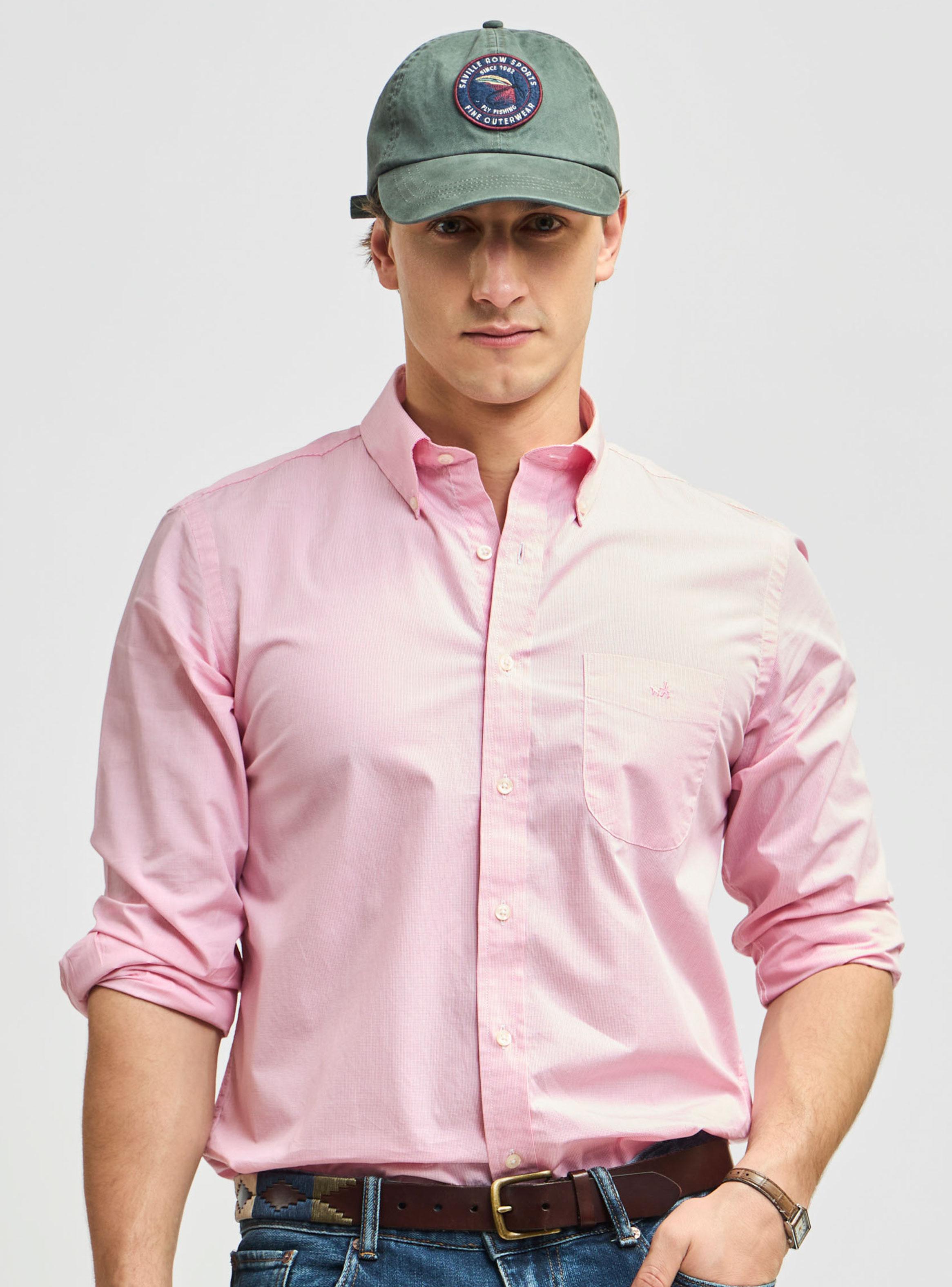 Camisa Sport Button Down Casual Manga Larga Algodón-0