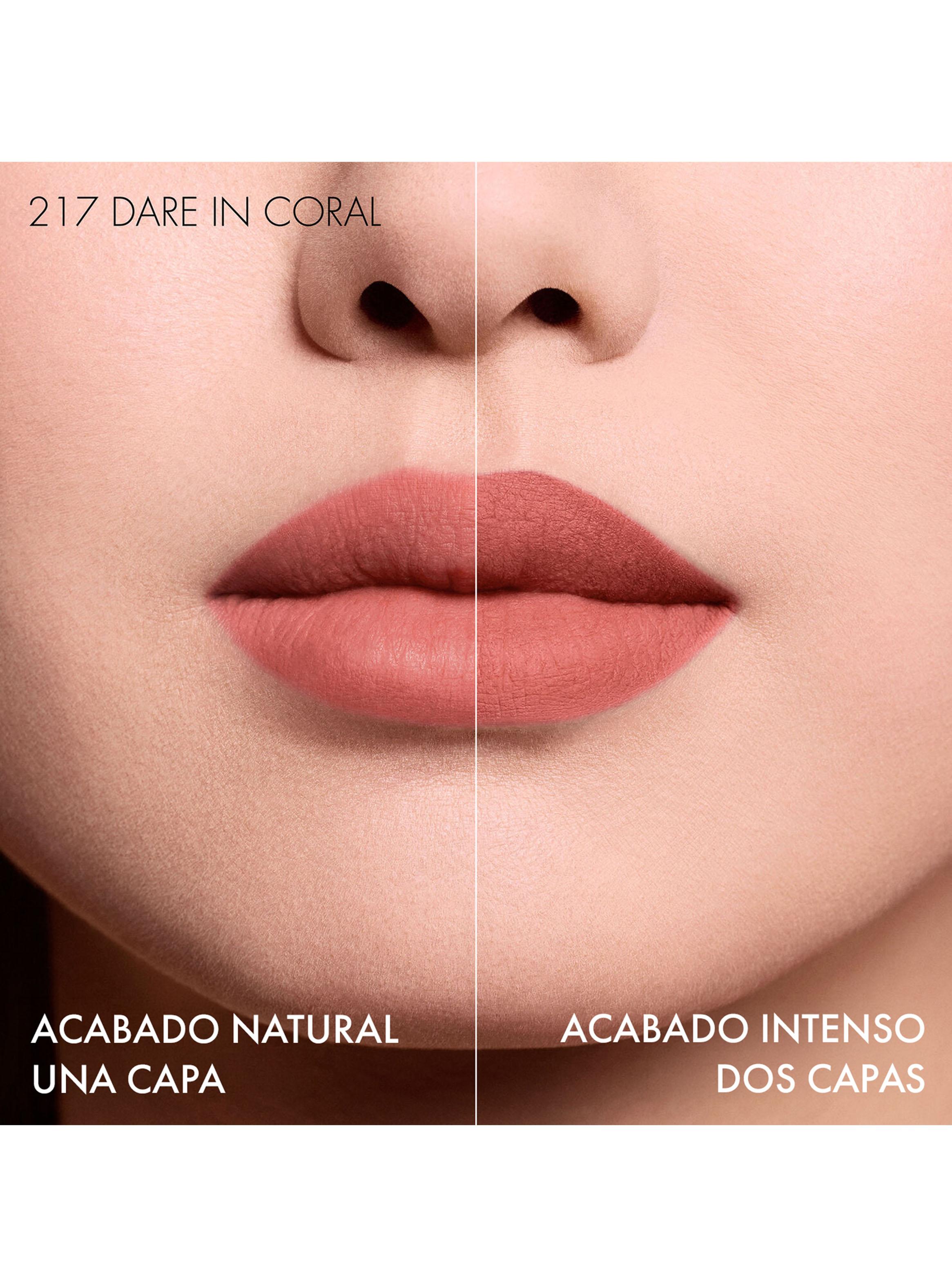 Labial Dior On Stage Ink Blur Matte Tono 217 Dare in Coral-3