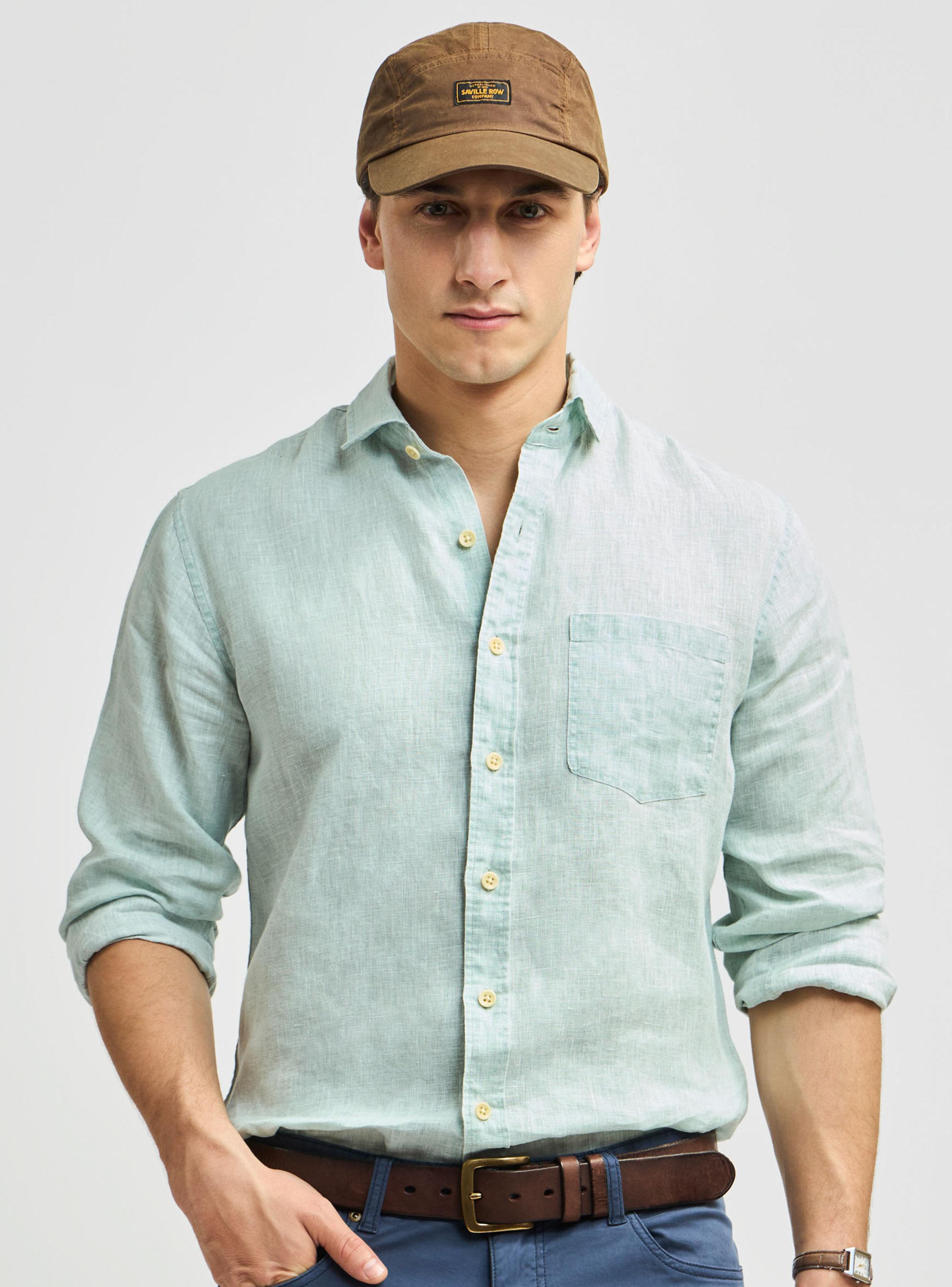 Camisa Houston Manga Larga Weekend Lino Vintage-0