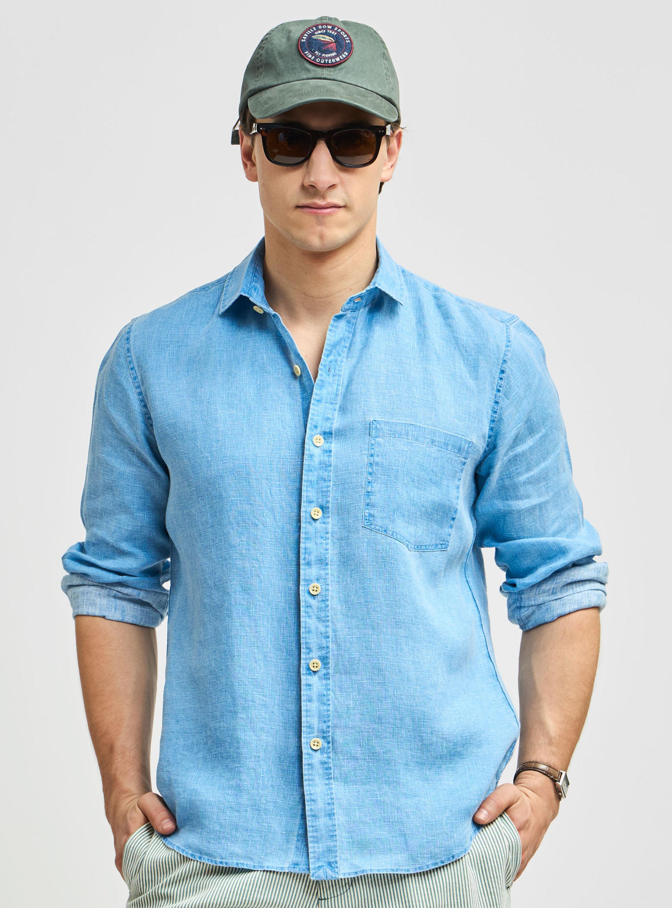 Camisa Houston Manga Larga Weekend Lino Vintage-0