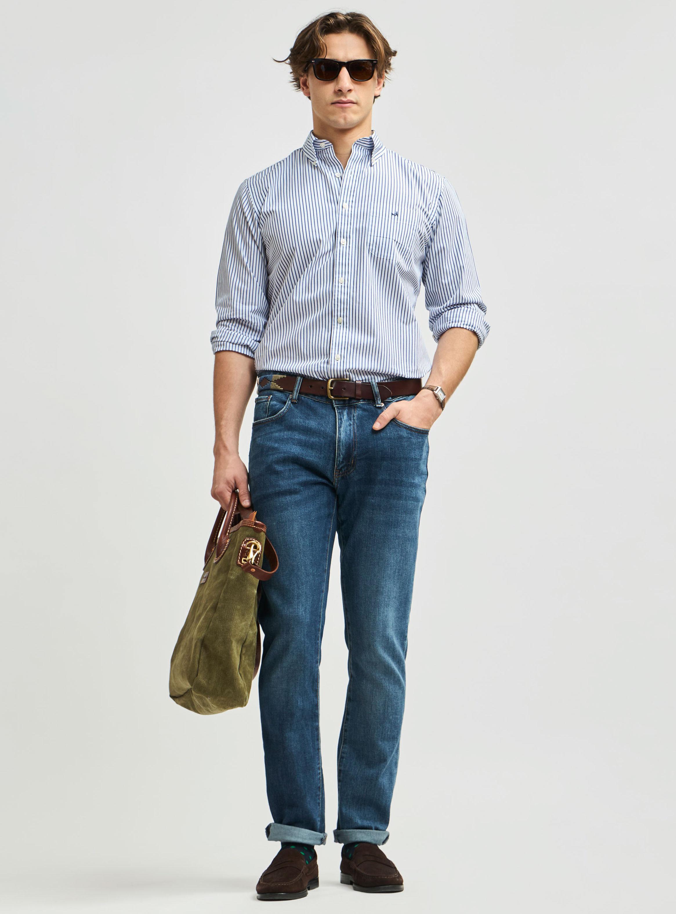Camisa Sport Button Down Casual Manga Larga-3