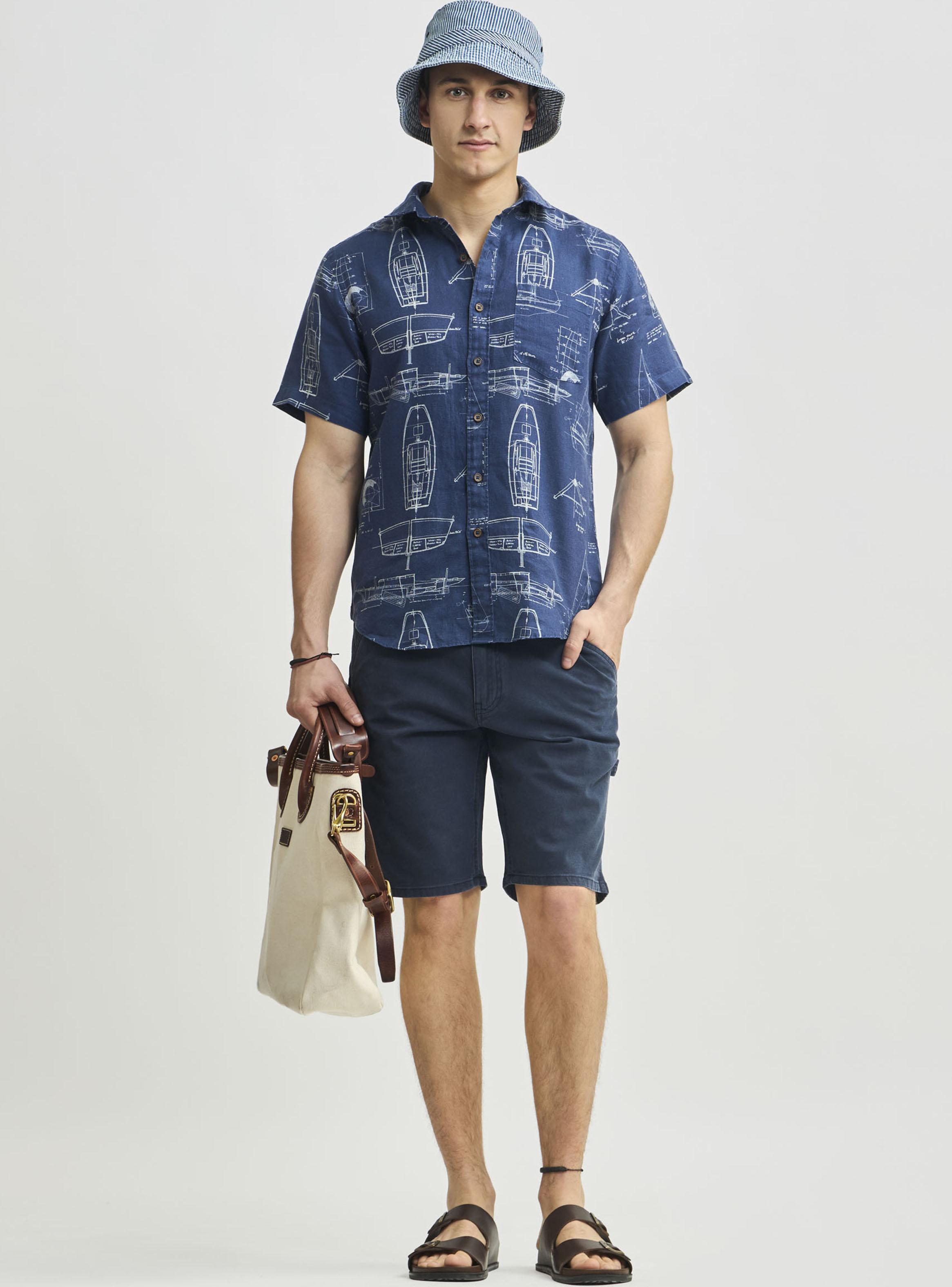 Camisa Houston Manga Corta Weekend Lino Estampada-3